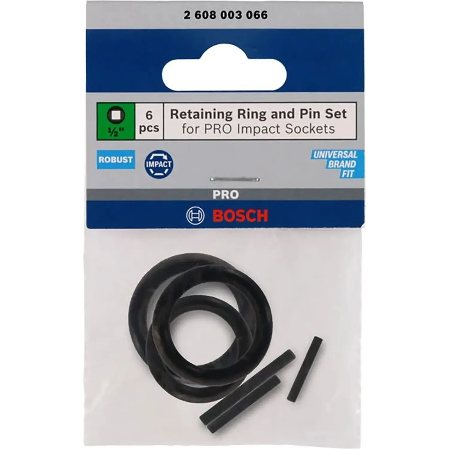 Bosch Sada pojist.kroužku/kolíku pro PRO Impact Socket 1/2", 6ks (2 608 003 066)