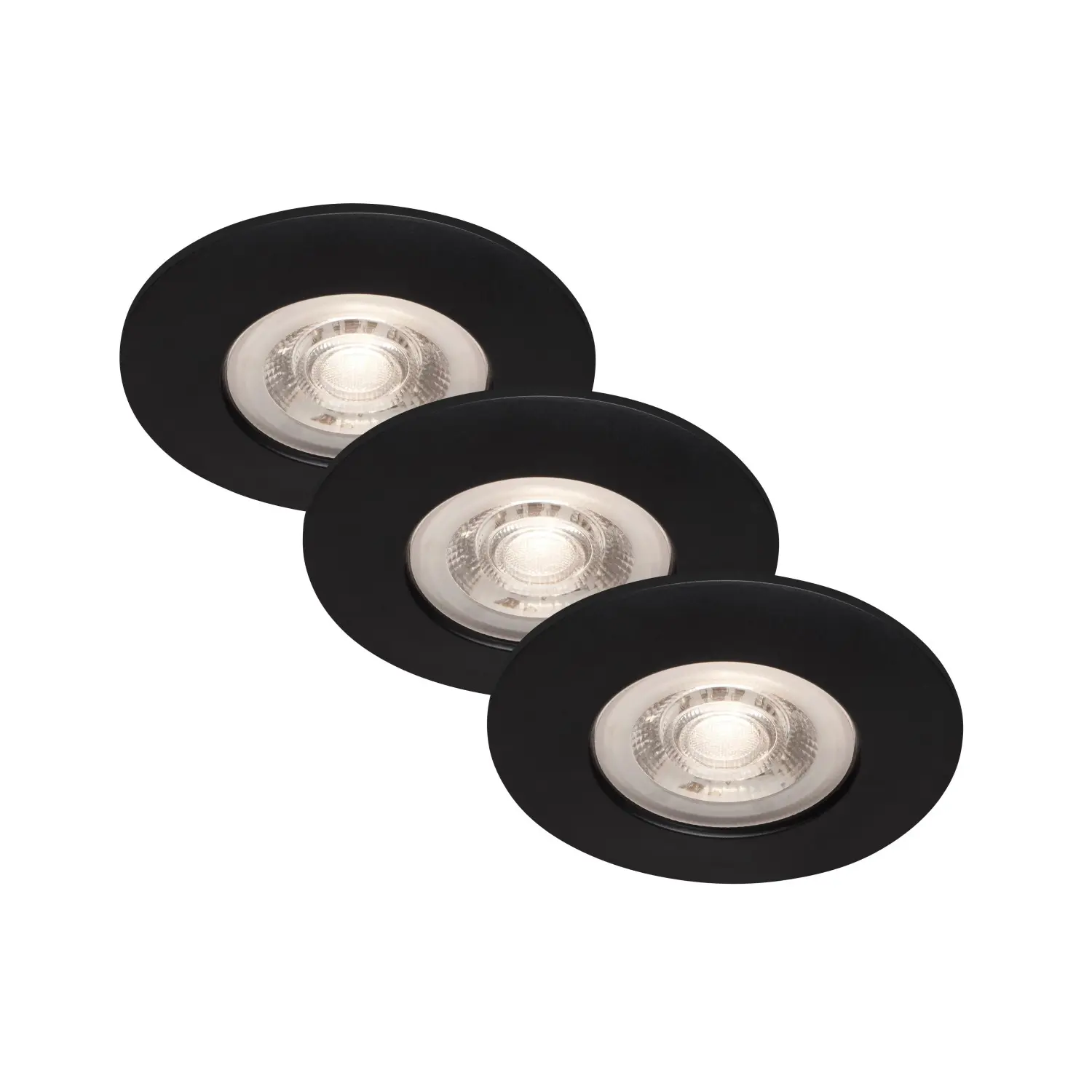 BRI 7036-035 LED vestavná svítidla, pr.9 cm, 3x LED, 4,9 W, 480 lm, černá - BRILONER