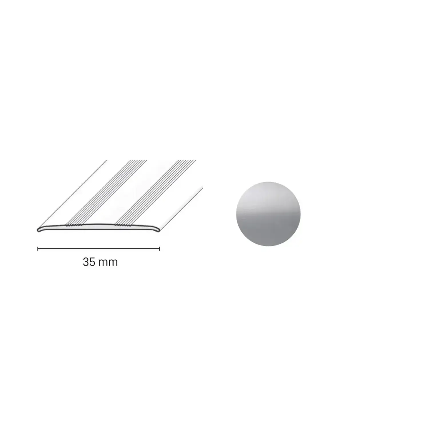 Döllken Profiles Přechodový profil DP 08 S samolepicí 35 x 1800 mm, stříbrný