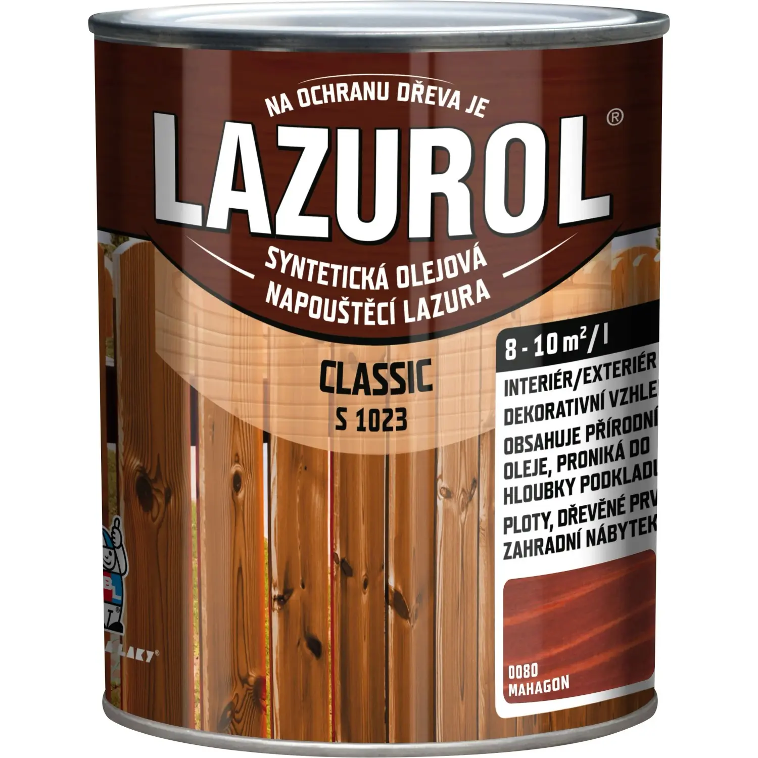LAZUROL Lazura na dřevo CLASSIC S1023, 0080 mahagon 750 ml