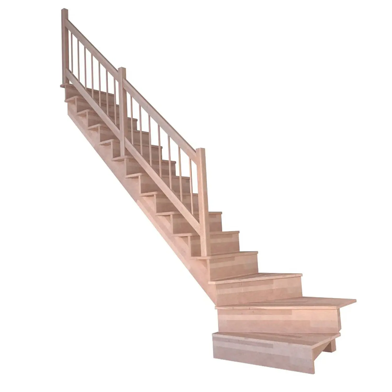 StarWood Schody Lindos Pro bukové levé 80cm uzavřené dřev. design. zábradlí