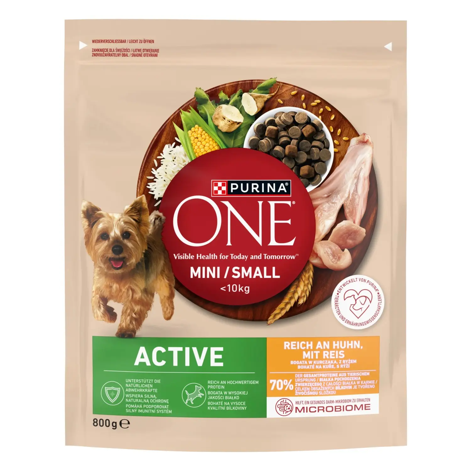 PURINA ONE Mini/Small Active Granule pro psy kuře 800 g