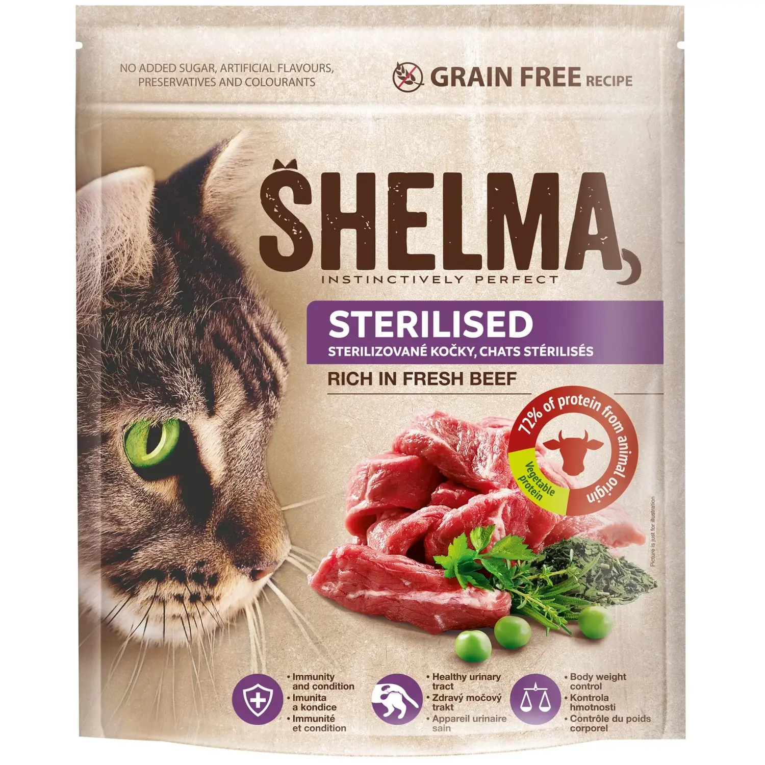 Shelma Sterilised granule hovězí grain-free 750g