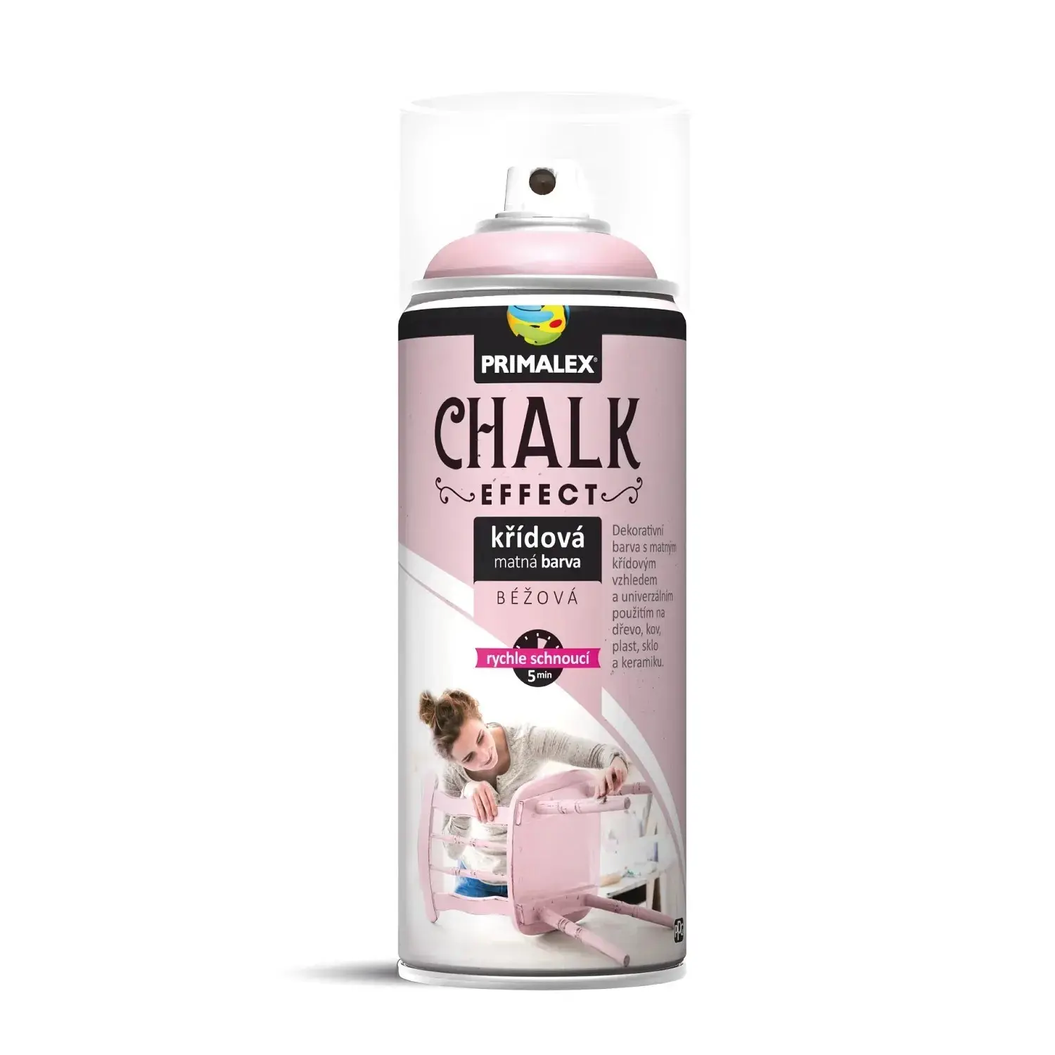 PRIMALEX Křídová matná barva ve spreji Chalk Effect béžová 400 ml