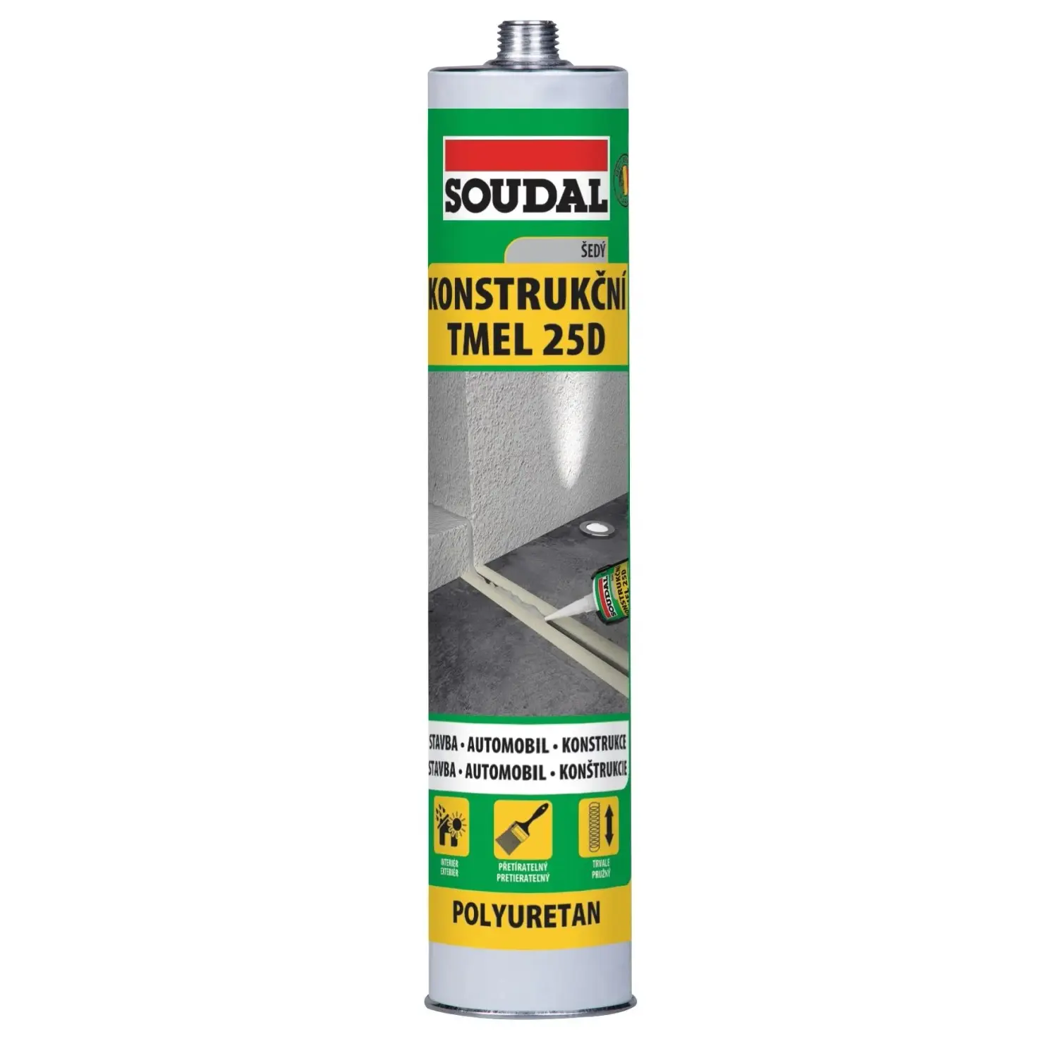Tmel konstrukční Soudal 25D šedý 280 ml