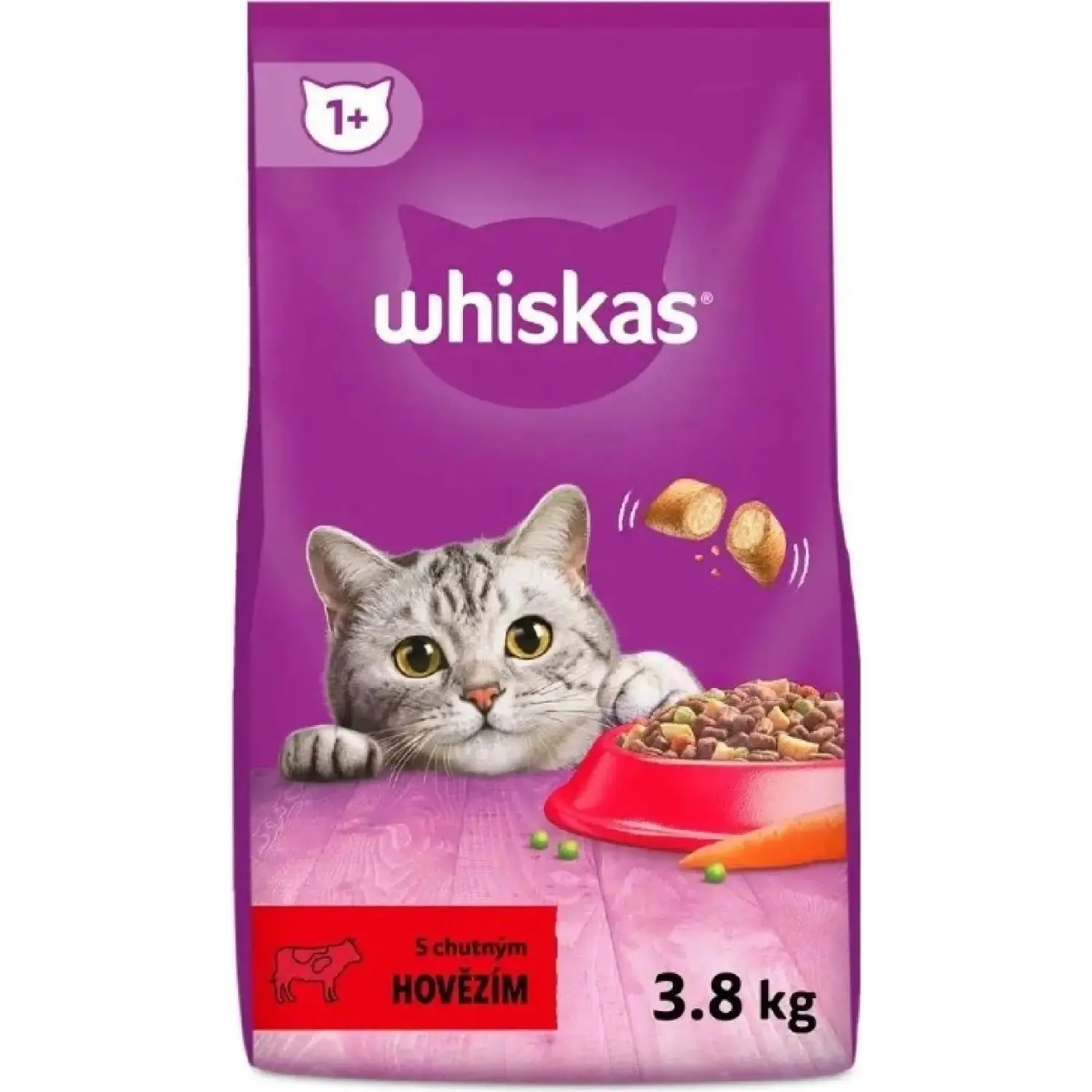 Whiskas Dry s hovězím masem 3,8kg