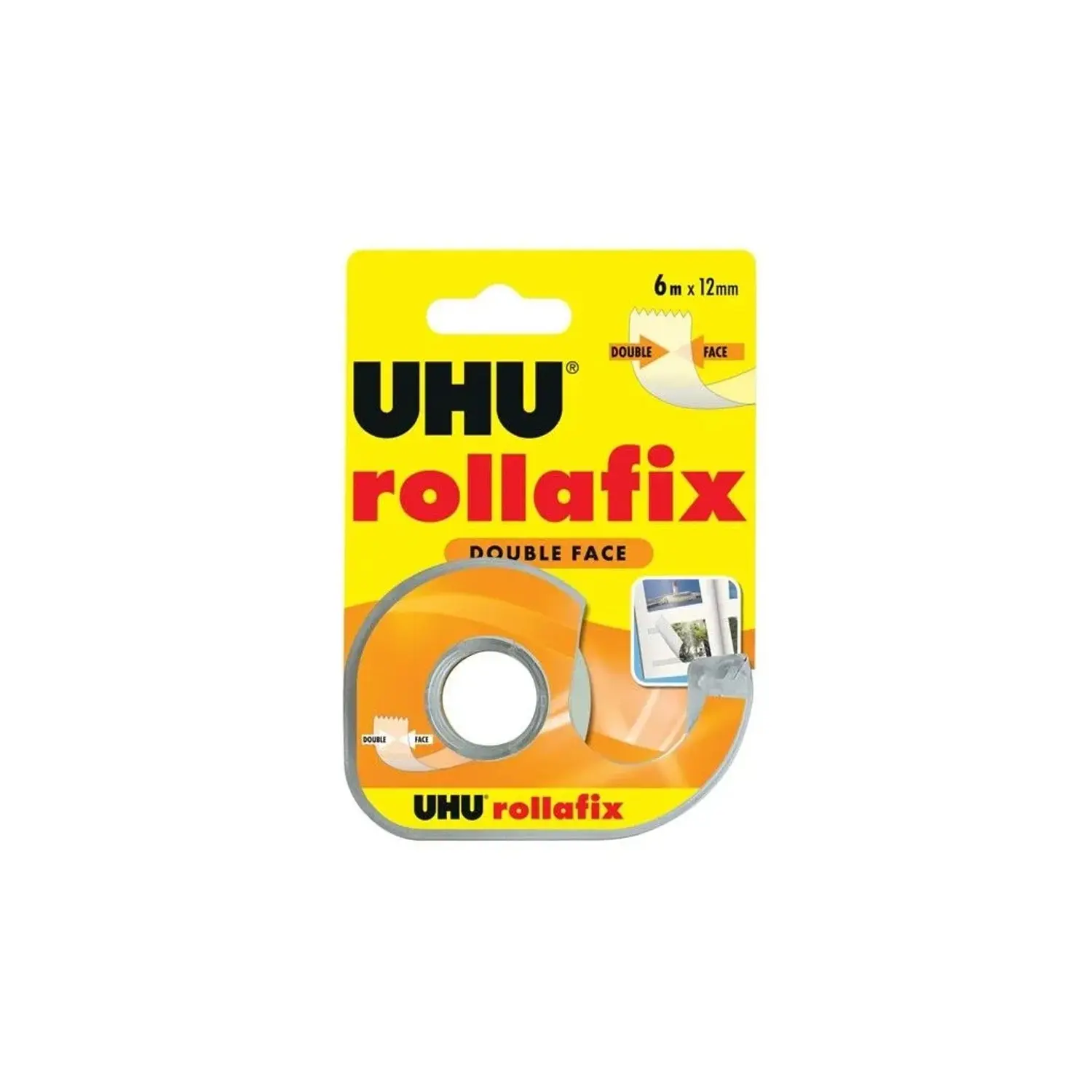 UHU rollafix DOUBLE FACE Oboustranná lepicí páska transparentní 12 mm x 6 m