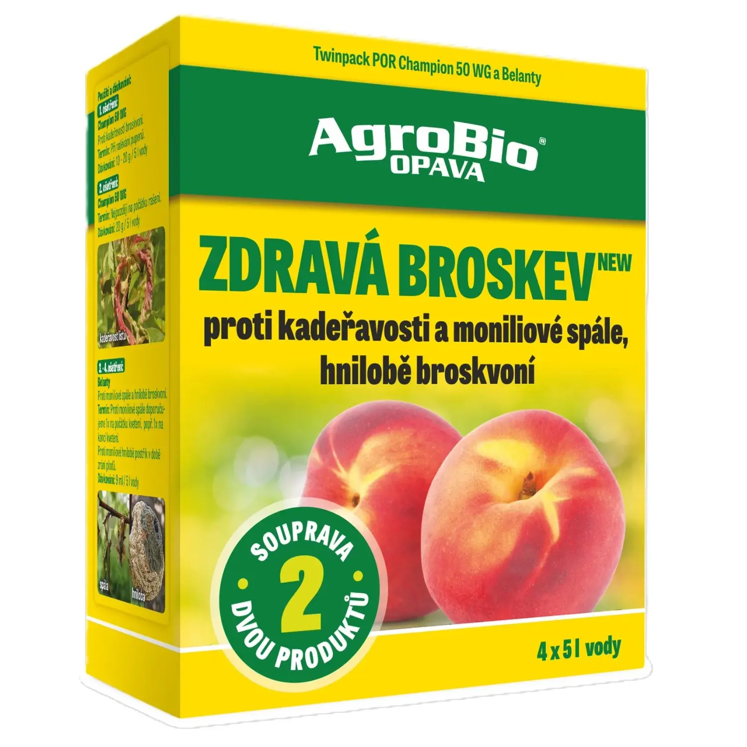 AgroBio Souprava k ošetření broskvoní Zdravá broskev NEW, 2x20 g + 18 ml