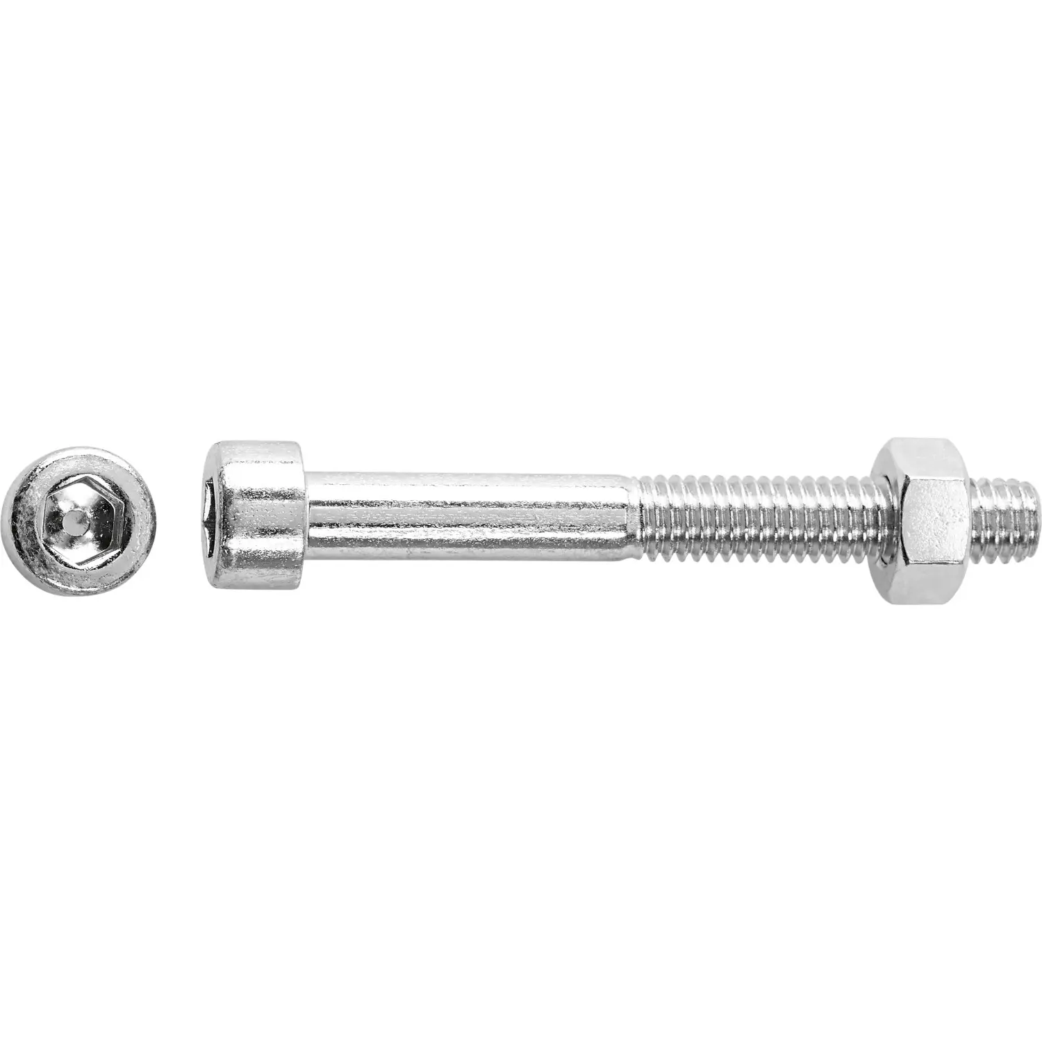 Závitový šroub s válcovou hlavou SW6 bíle pozinkovaný M8 x 40 mm, 5 ks + matice