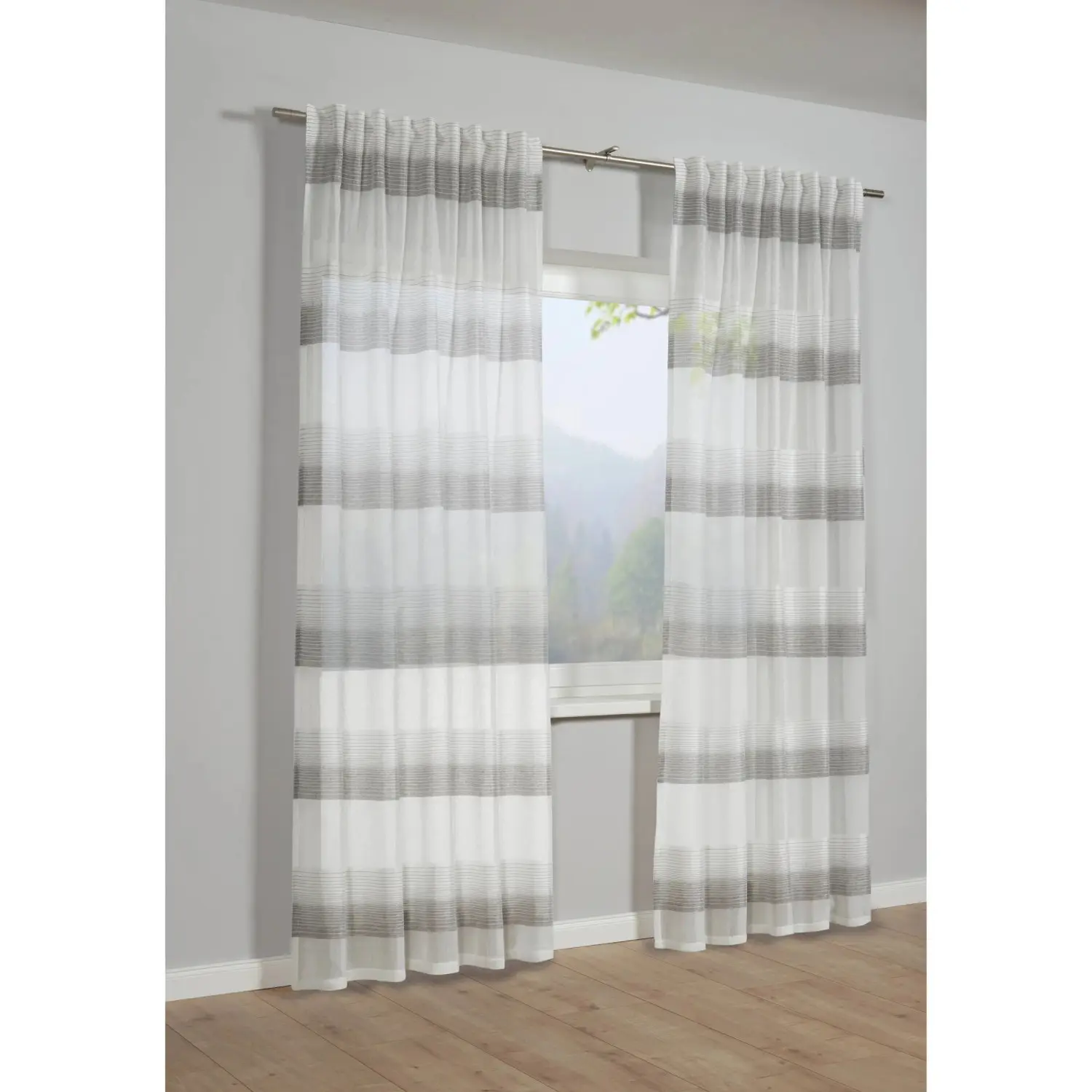 Bennetti Závěs se skrytými poutky, Etamin, šedý, 245 x 140 cm
