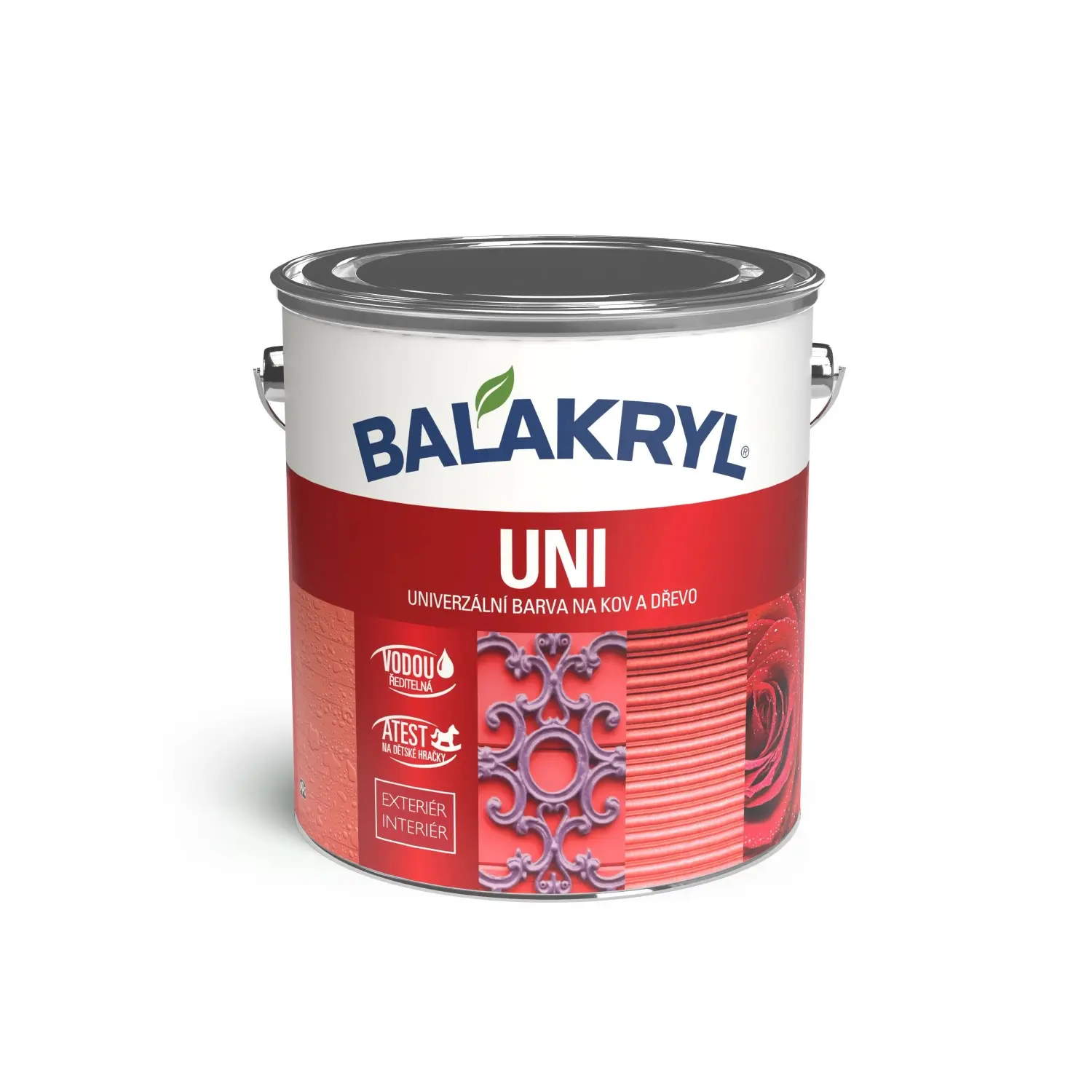 BALAKRYL Univerzální barva na kov a dřevo UNI LESK 1000 bílá 2,5 kg