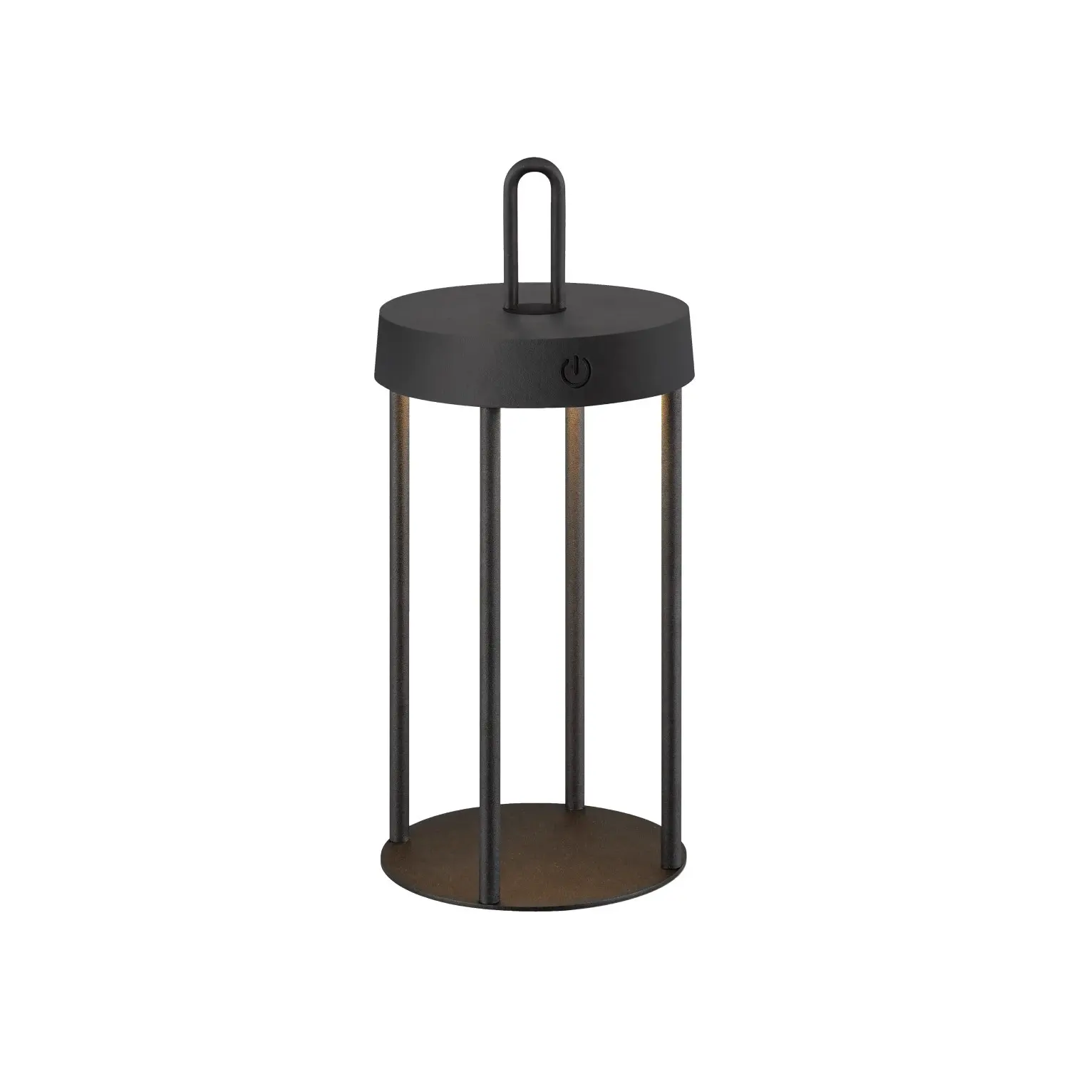 Just Light. Nabíjecí stolní LED lampa Anselm IP44 černá pr. 12,8 x 28,4 cm