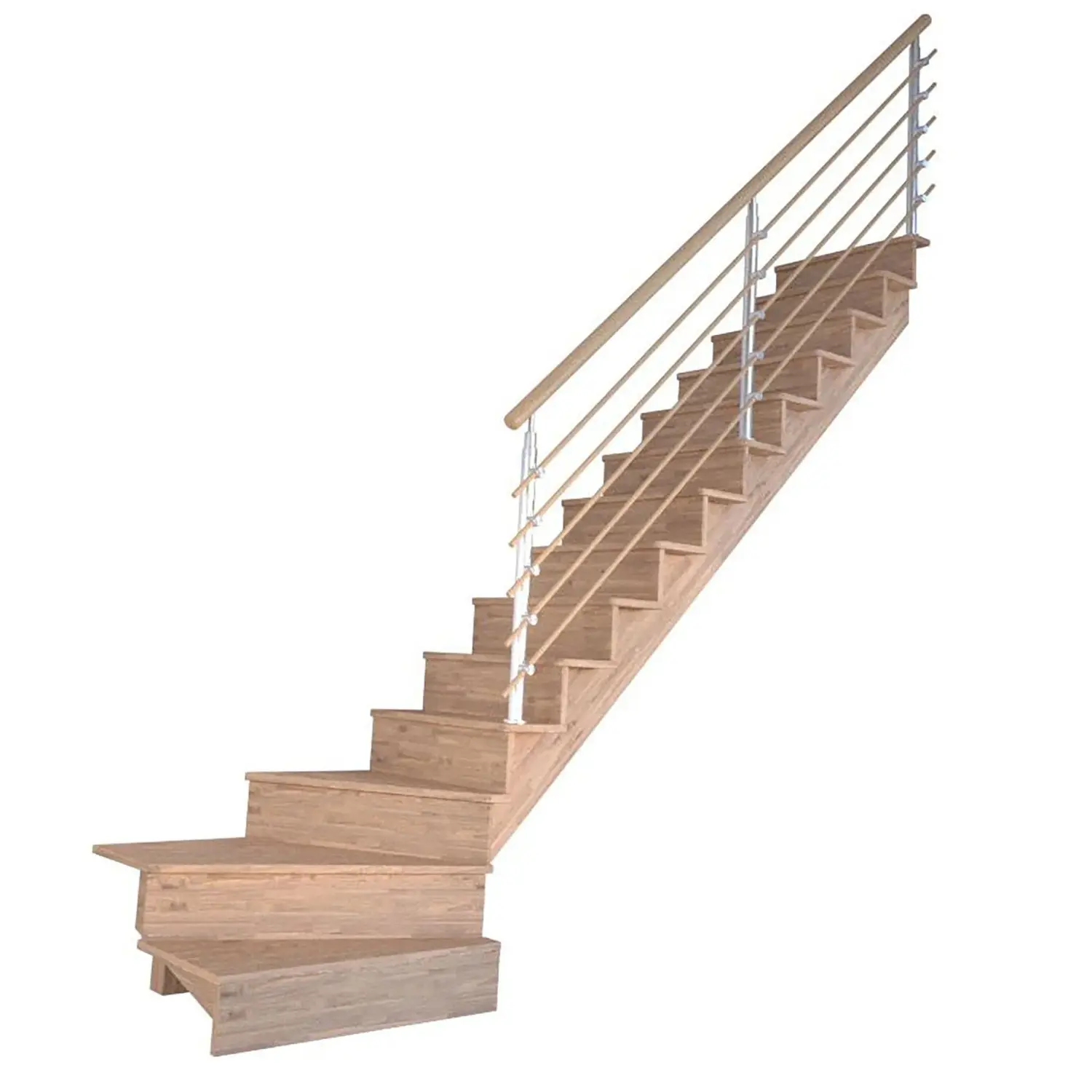 StarWood Schody Lindos dubové pravé 80cm uzavřené design. dřev. zábradlí