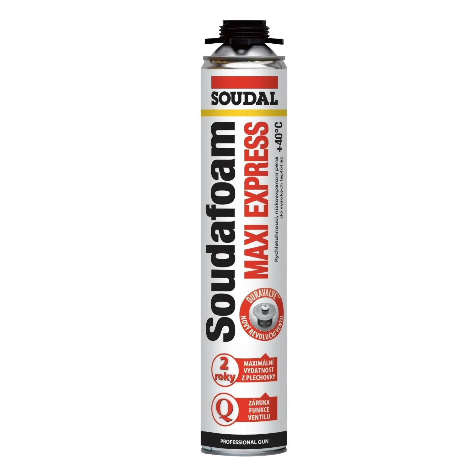 SOUDAL Rychletuhnoucí polyuretanová pěna Soudafoam Gun MAXI Express 820 ml
