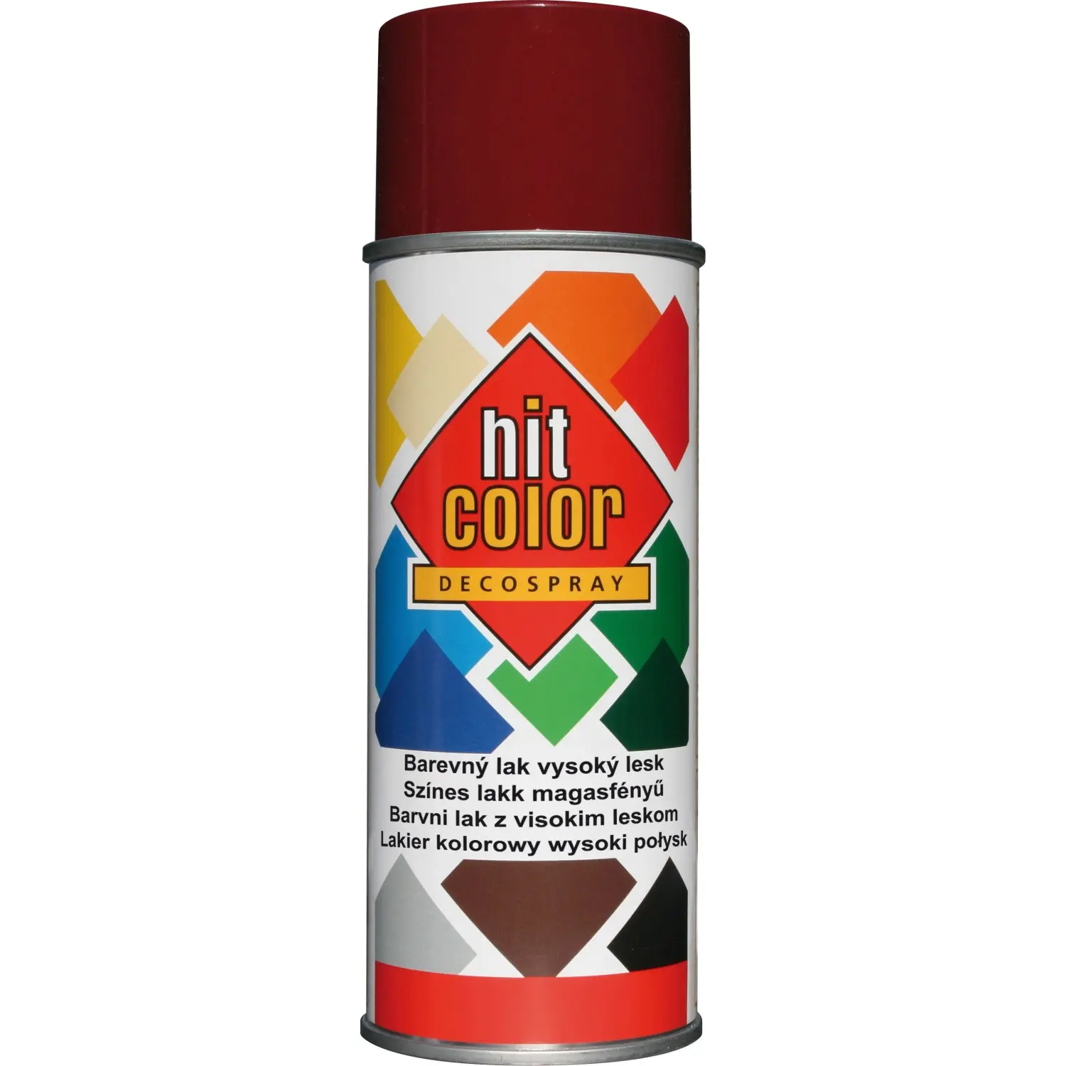 hitcolor Dekorativní lak ve spreji vysoký lesk RAL 3004 purpurově červený 400 ml