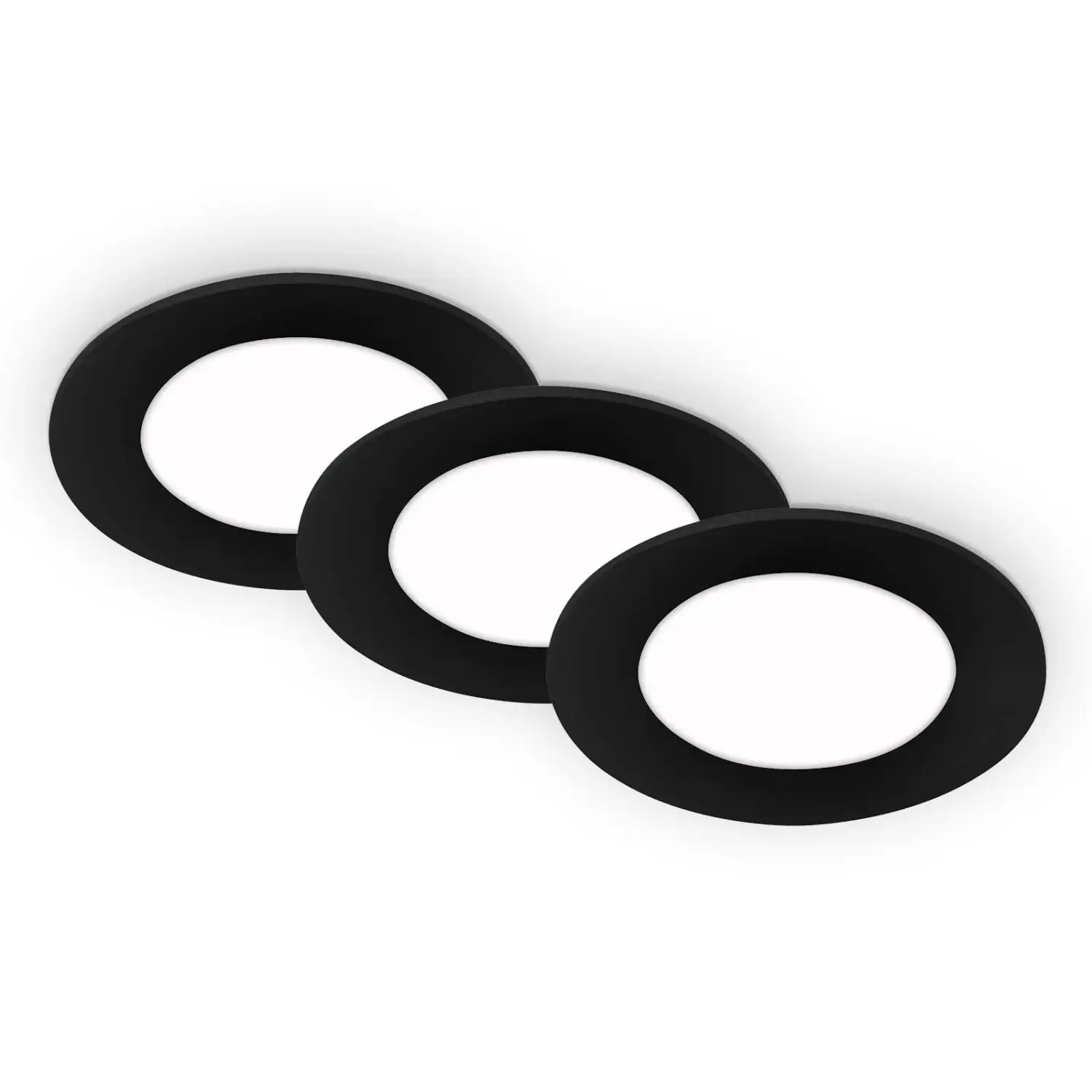 Briloner Vestavné bodové svítidlo LED 9W 350lm 4000K černé pr. 86 x 30 mm, 3 ks