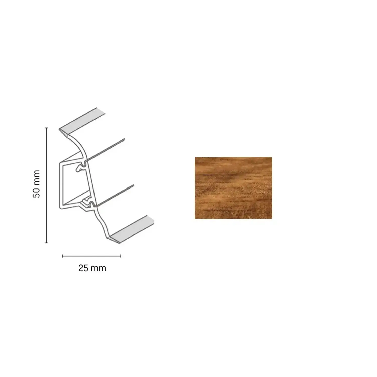 Döllken Profiles Lišta SLK 50 2147 dub antický 50 x 25 x 2500 mm