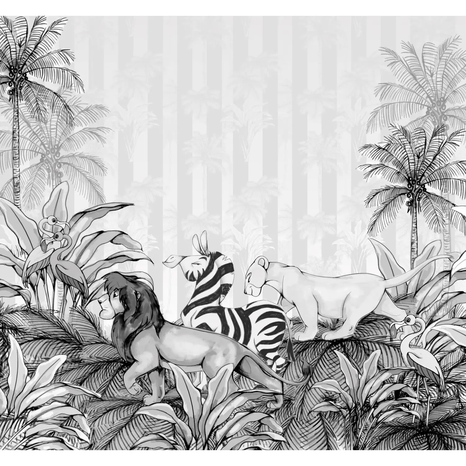 Komar Vliesová fototapeta Lví Král Monochrome 300 x 280 cm