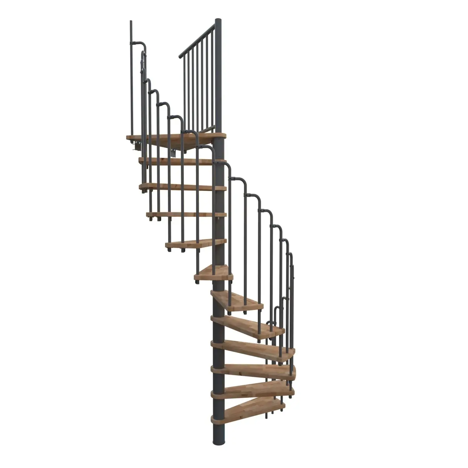 Minka STAIRS Kombinované točité schodiště Paris buk/šedá pr. 140 cm