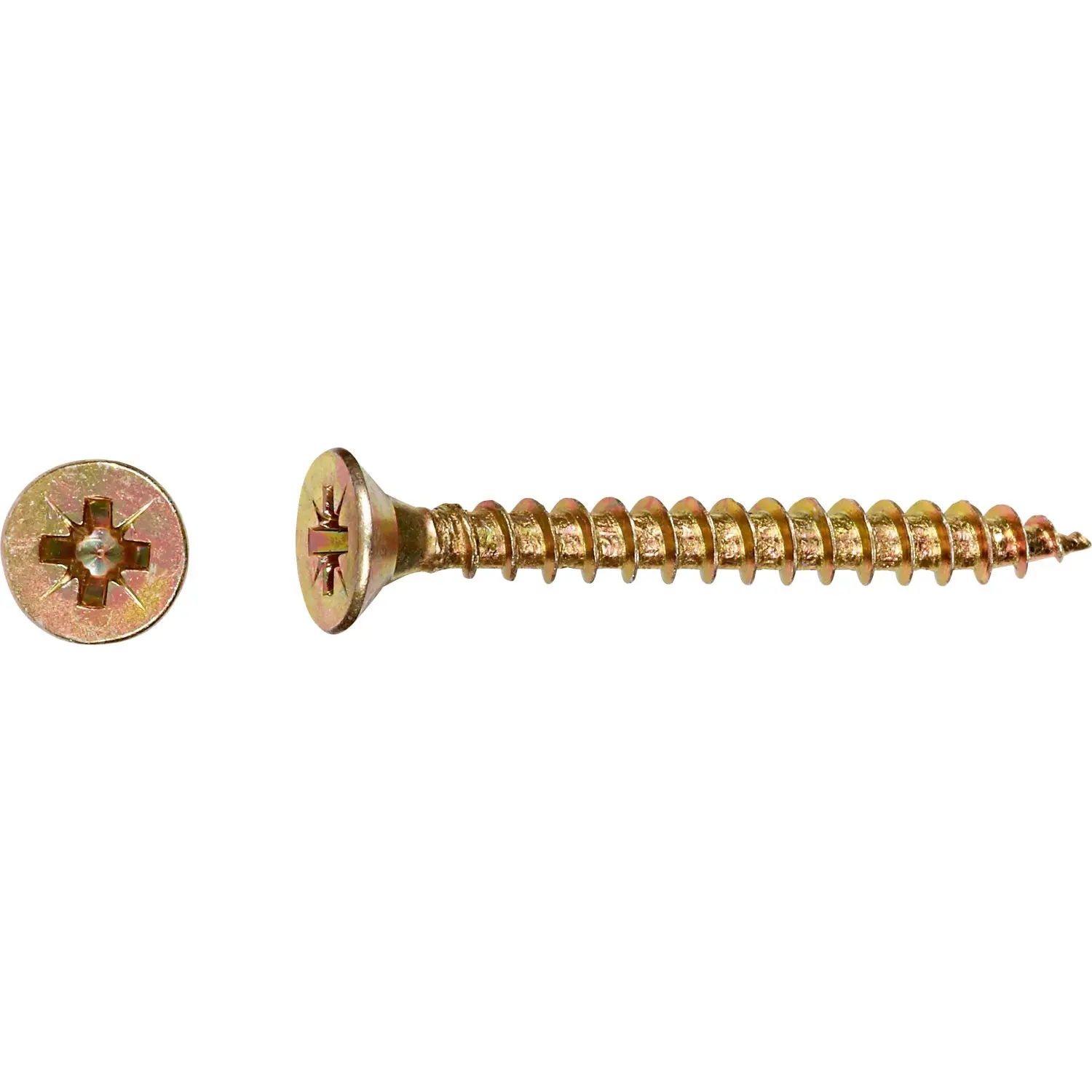 Uni vrut se zápustnou hlavou PZ2 plný závit žlutě pozink. 4,5x20 mm, 200 ks