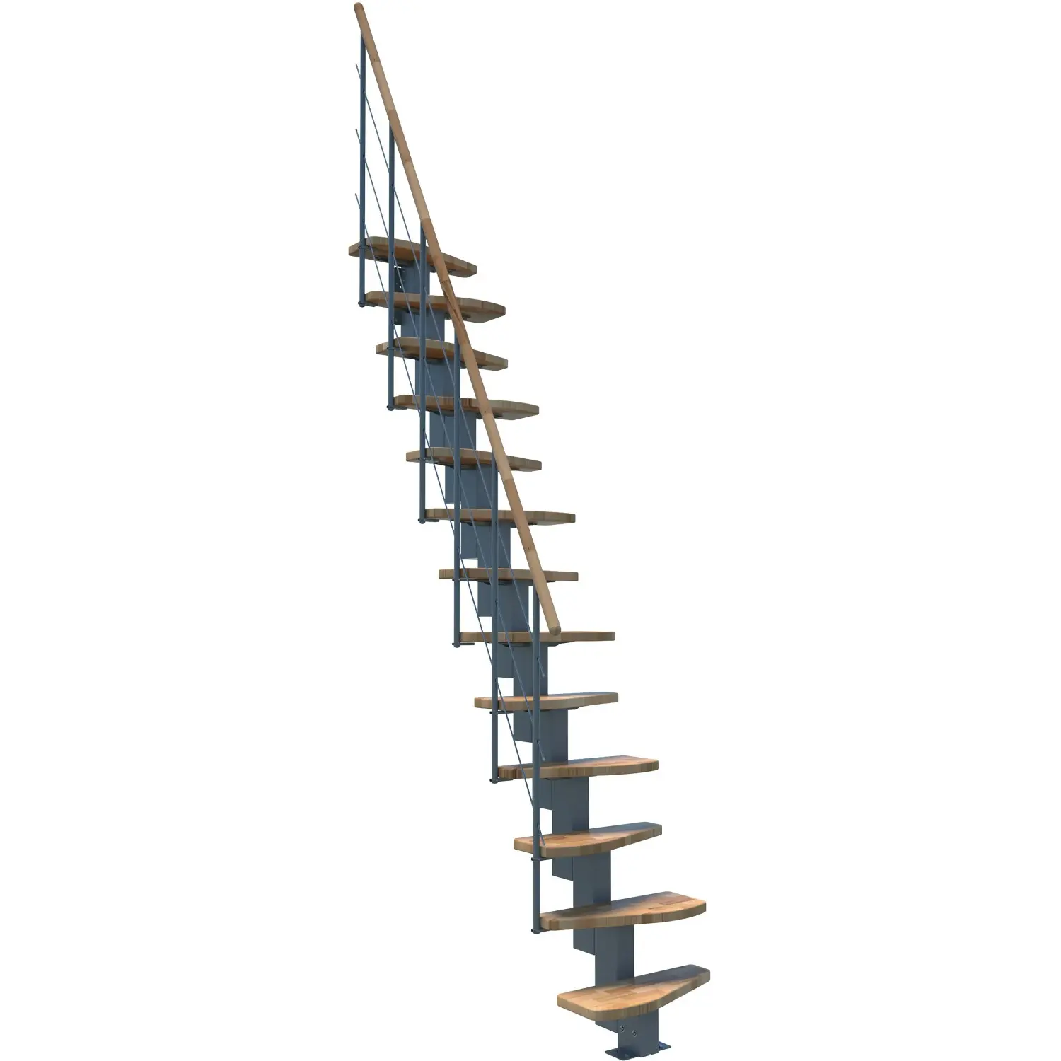 Minka STAIRS Přímé modulové schodiště Quatro buk/šedá, 298 cm