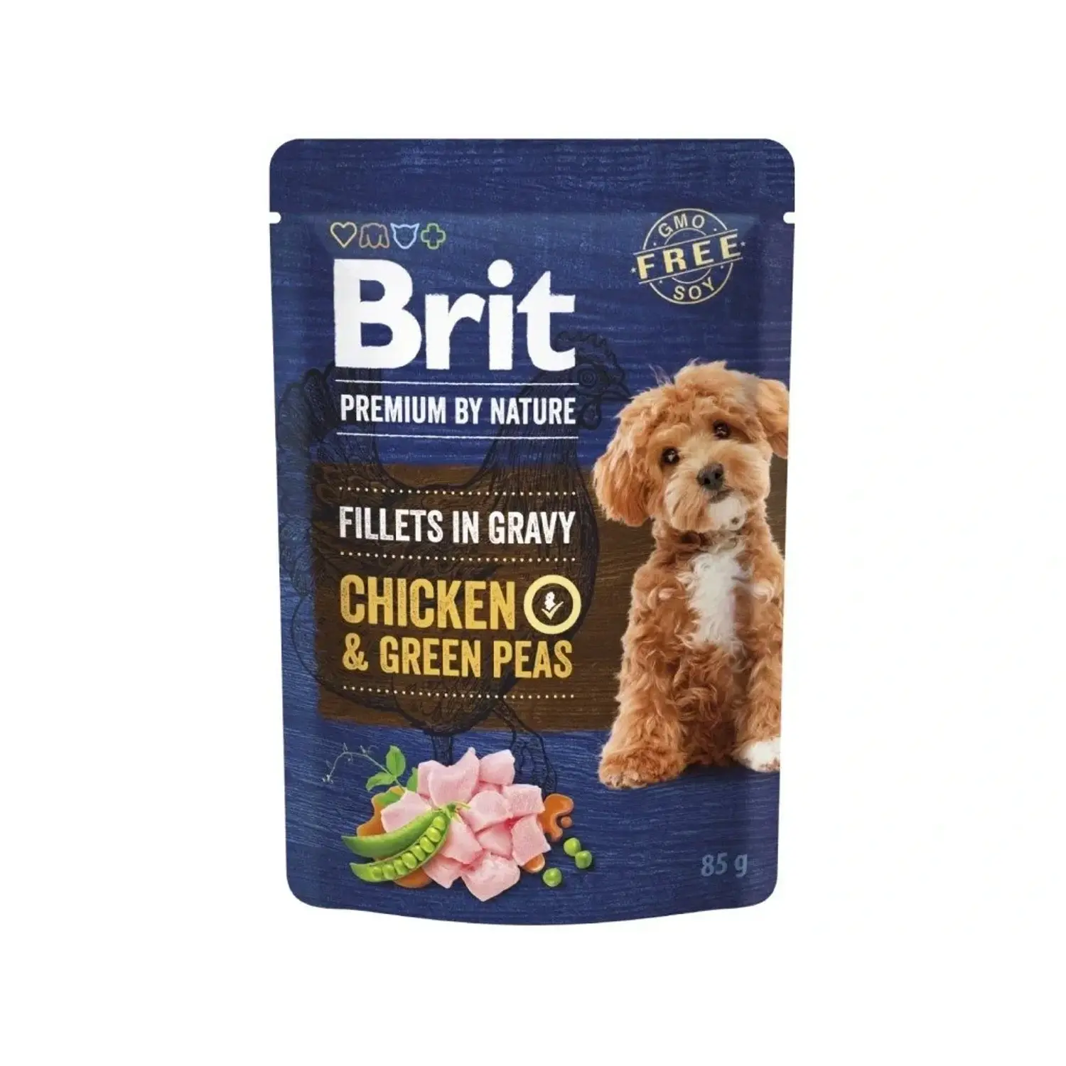 Brit Premium by Nature Dog Fillets in Gravy Chicken & Green Peas 85 g