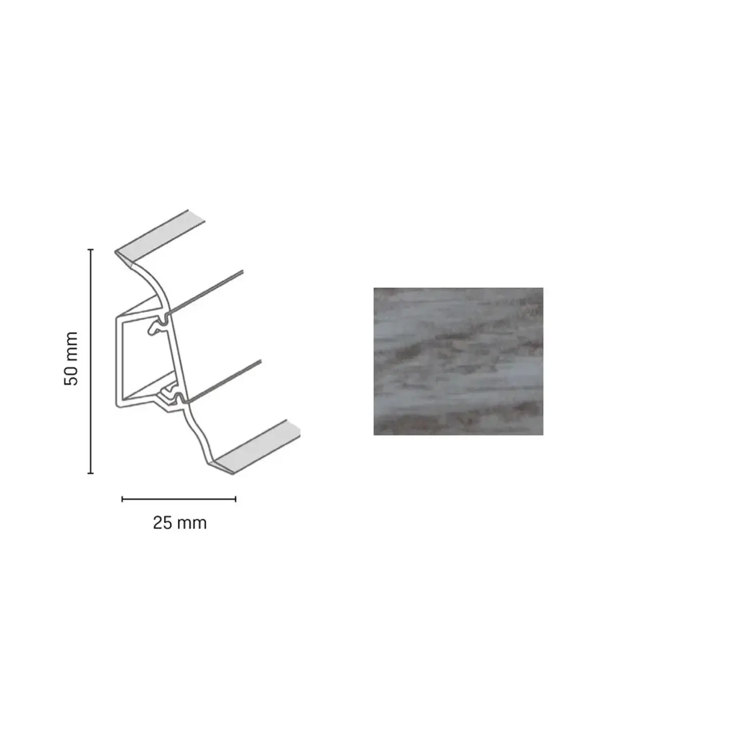 Döllken Profiles Lišta SLK 50 2130 akát vintage 50 x 25 x 2500 mm