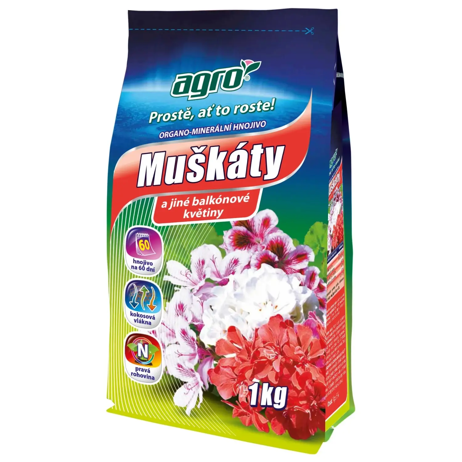 AGRO Organo-minerální hnojivo pro muškáty 1 kg