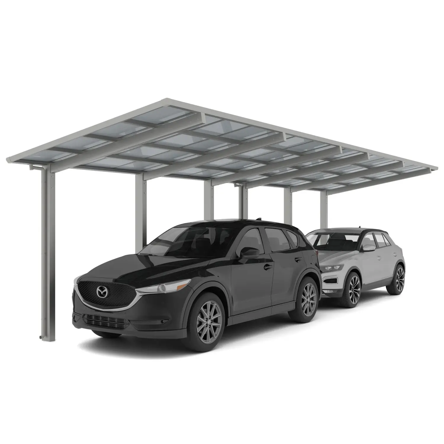Ximax Alu přístřešek na 2 auta Linea Typ 110 Tandem vzhled oceli 273 x 983 cm