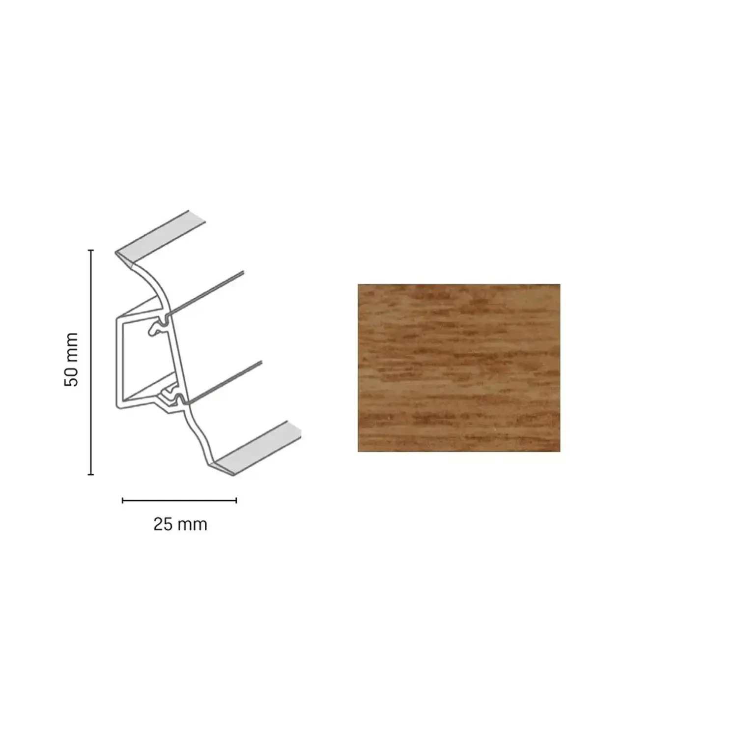 Döllken Profiles Lišta SLK 50 2123 dub roma 50 x 25 x 2500 mm
