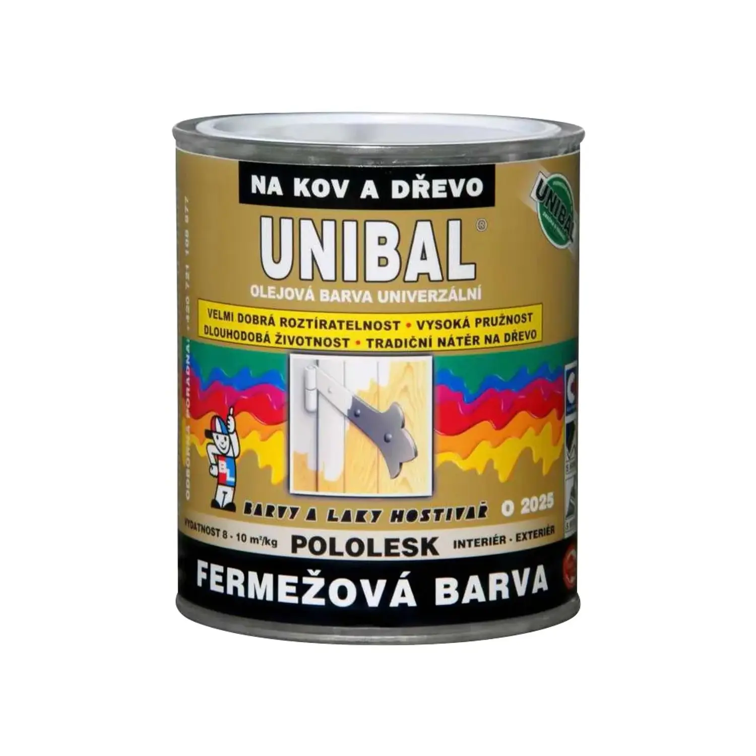Unibal Fermežová barva na dřevo a kov bílá 1 kg