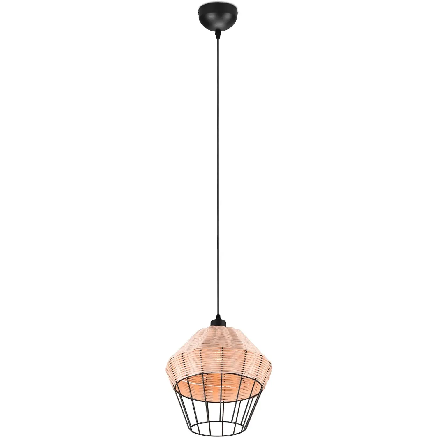 REALITY Závěsné svítidlo BORKA přírodní 1 x E27 max. 40 W, pr. 30 x 150 cm