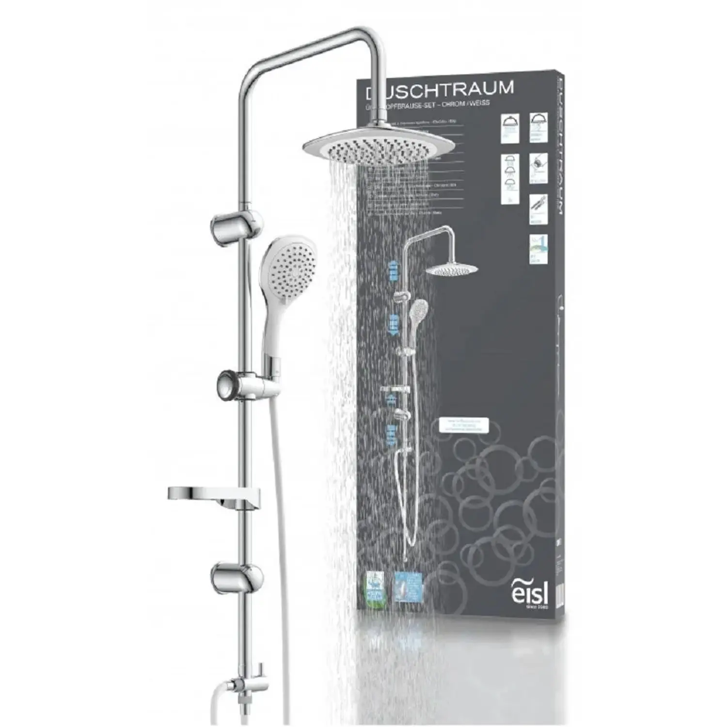 Eisl Sprchový set Duschtraum DXLD60087CS s hlavovou sprchou, bílá/chrom
