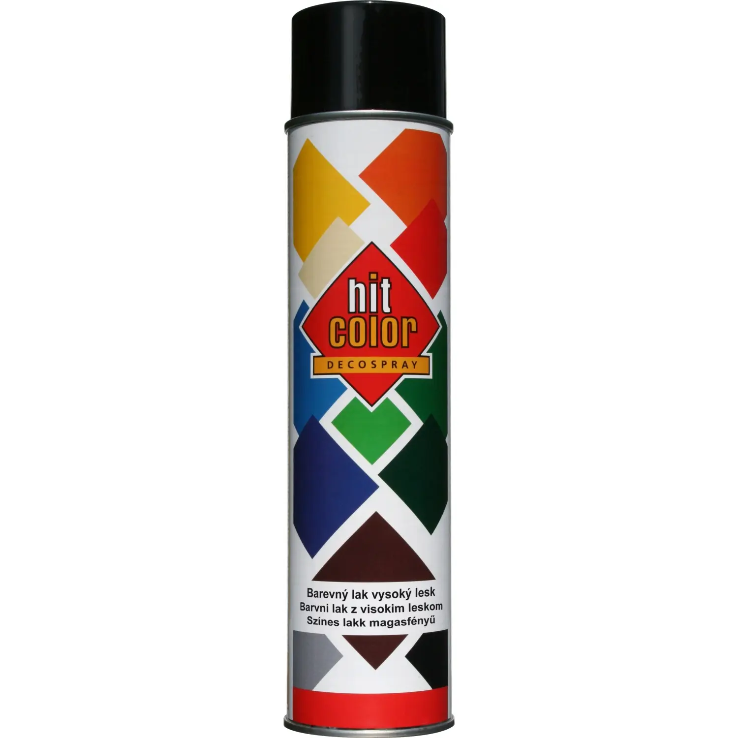 hitcolor Dekorativní lak ve spreji vysoký lesk RAL 9005 černý 600 ml