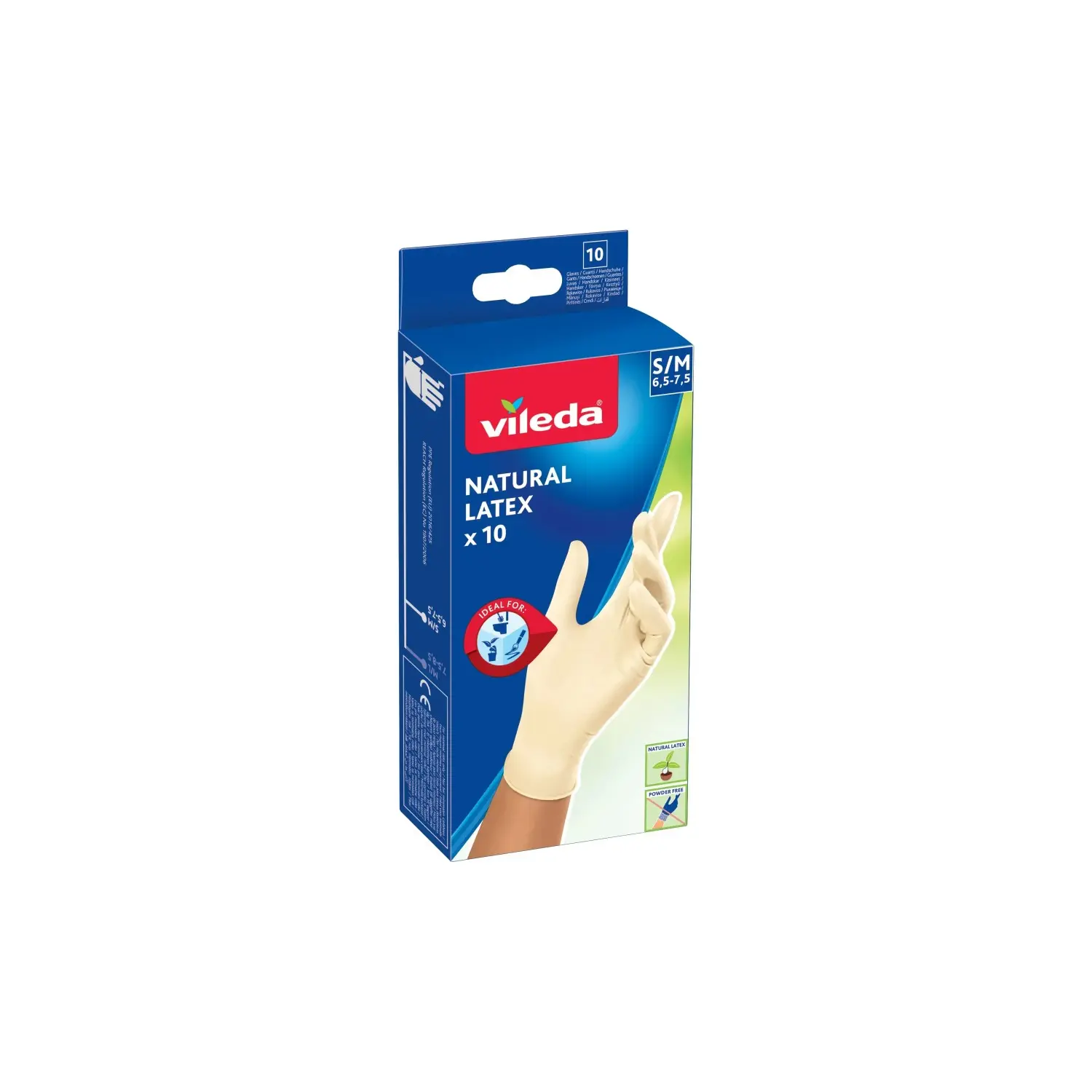 NATURAL LATEX RUKAVICE S/M 10KS VILEDA
