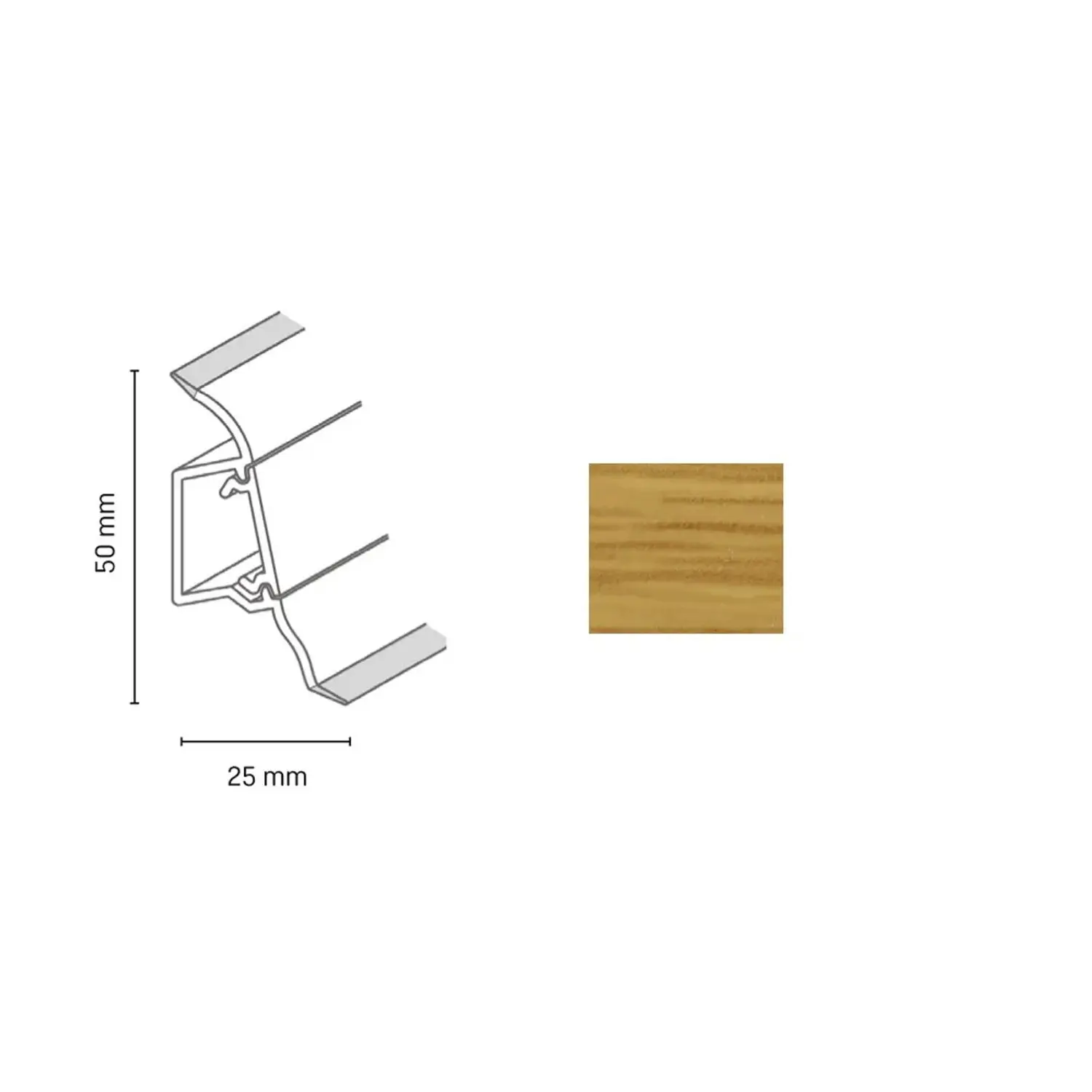 Döllken Profiles Lišta SLK 50 2107 dub windsor 50 x 25 x 2500 mm