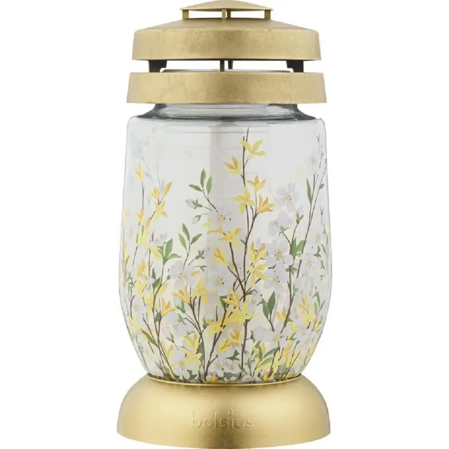 Bolsius Hřbitovní lampa skleněná zlatá 23 cm, vklad 120 g