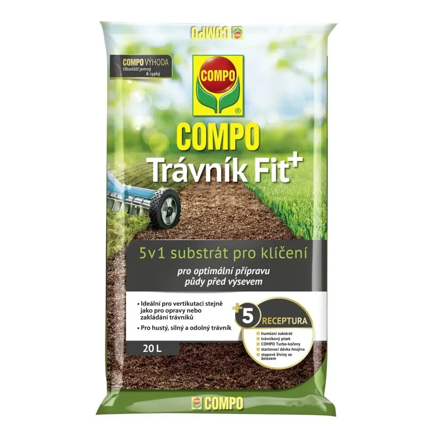 COMPO Fit+ substrát na klíčení trávníků, 5v1, 20 l