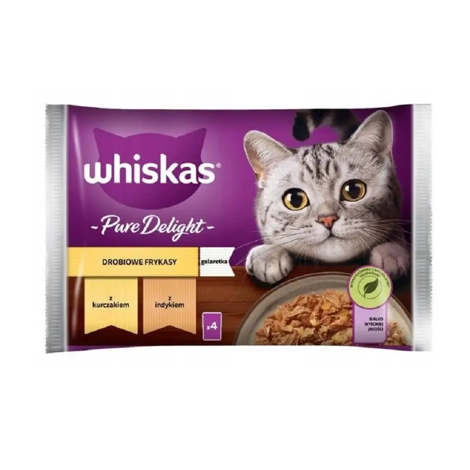 Whiskas Kapsa Pure Delight drůbeží v želé 4x85g