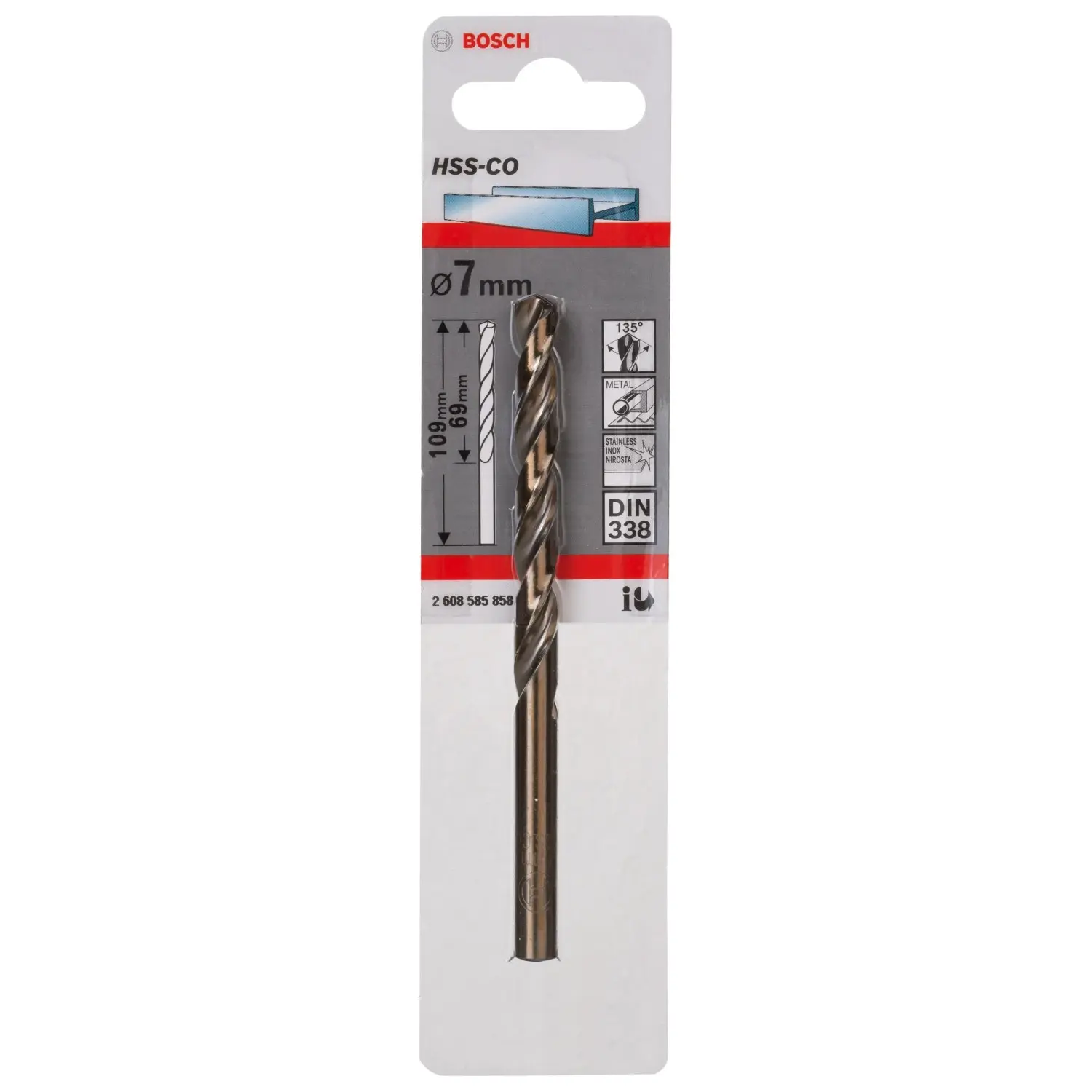 Bosch Vrták do kovu HSS-Co, DIN338 pr. 7 x 69/109 mm (2 608 585 858)
