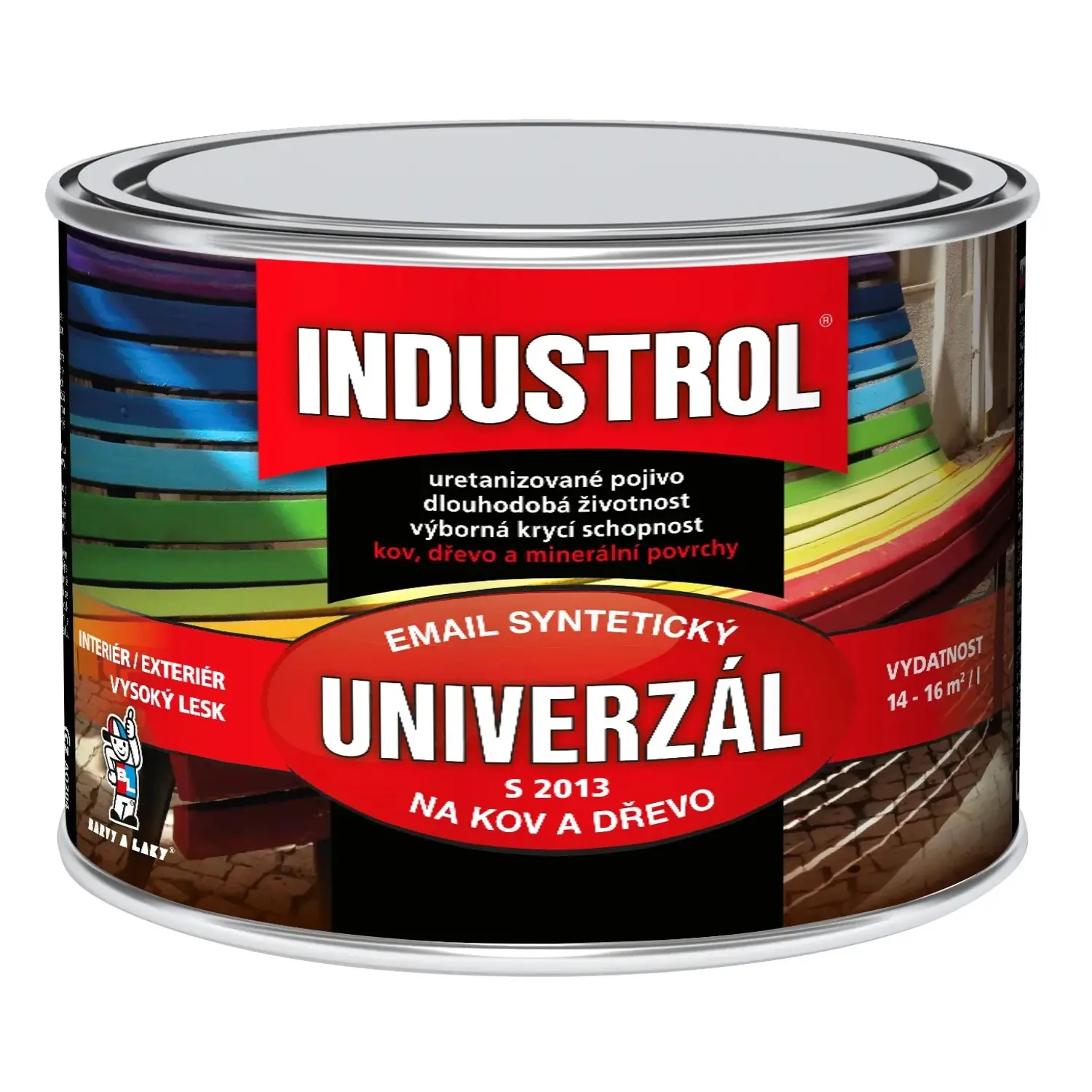 INDUSTROL Email na kov a dřevo S2013 UNIVERZÁL 1000 bílý 375 ml