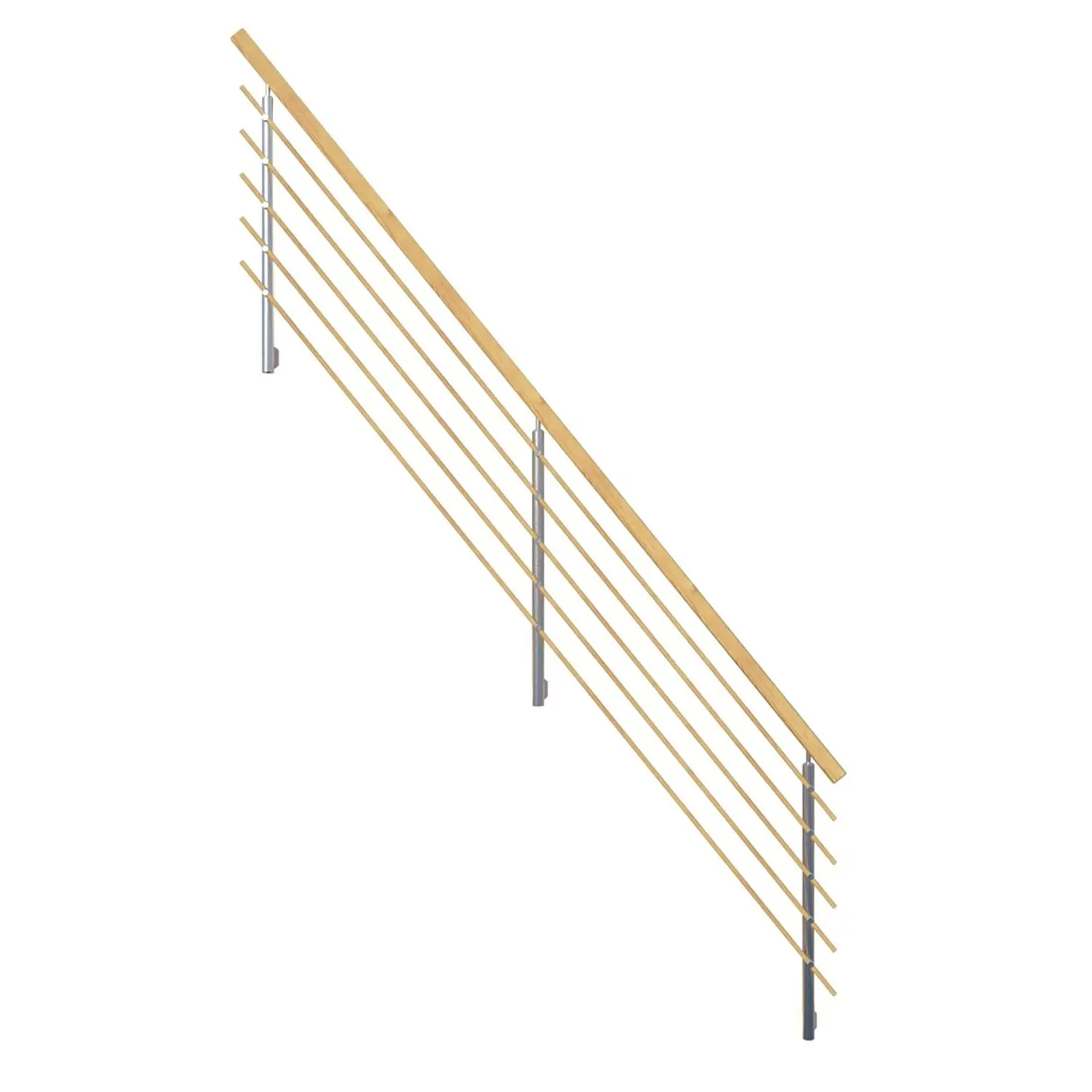 StarWood Designové dřevěné zábradlí s hranatým smrkovým madlem 362 cm