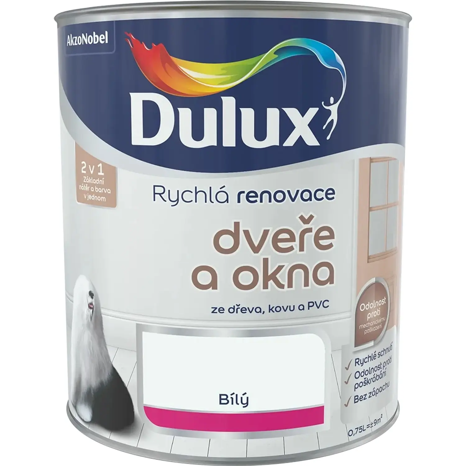 Dulux Rychlá renovace dveře a okna skandinávská bílá 0,75 l