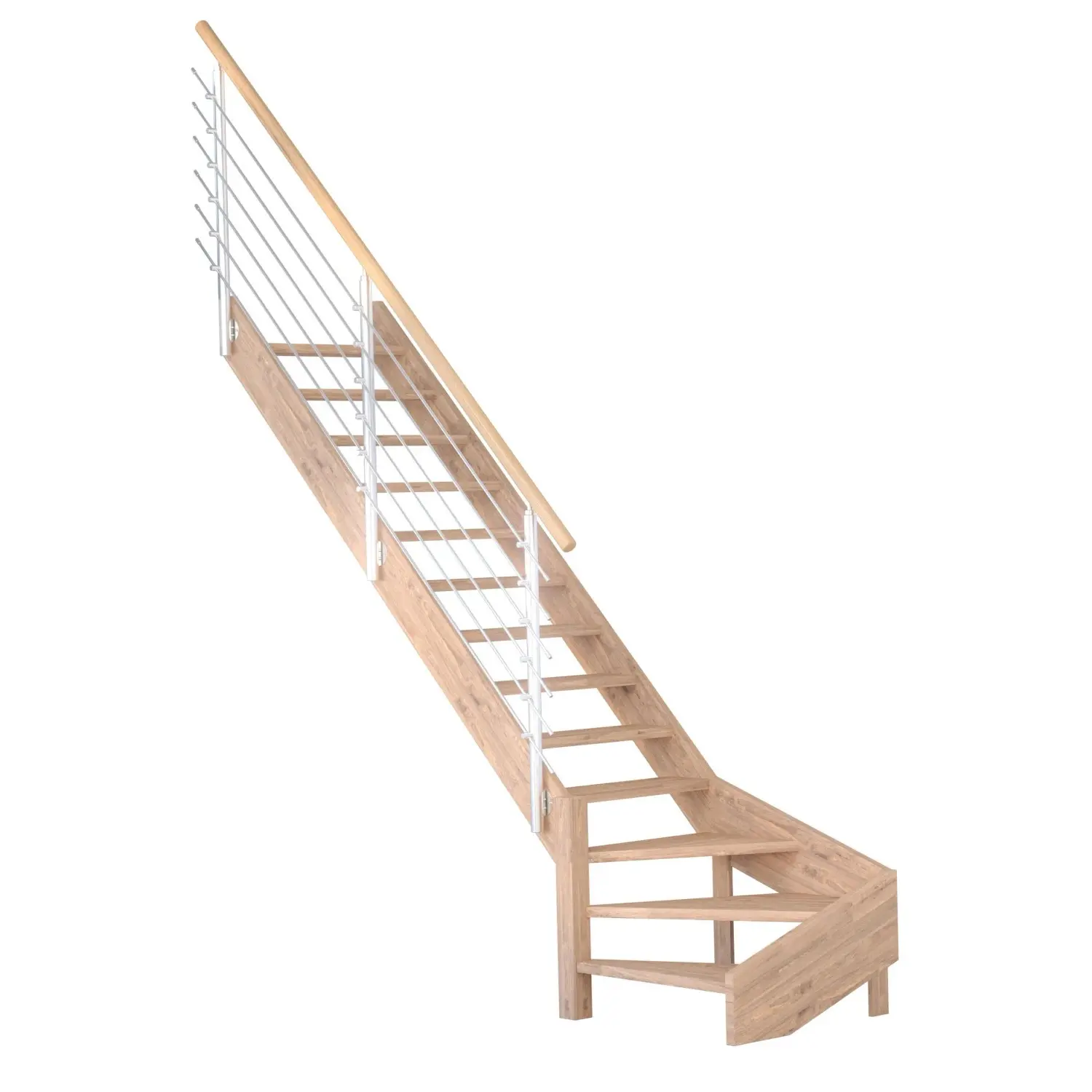StarWood Schody Mykonos Pro dubové levé 90cm otevřené design.nerez.zábradlí