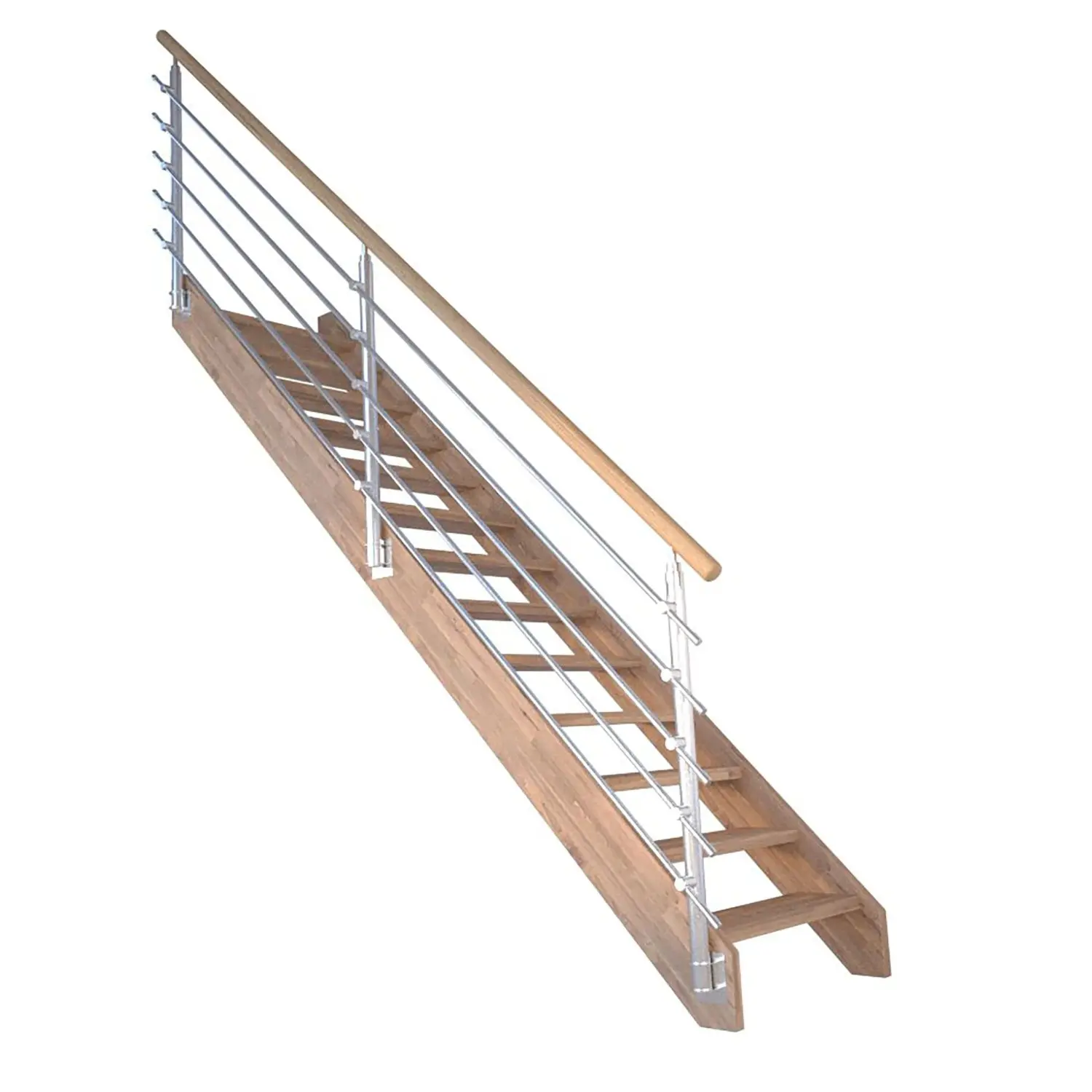 StarWood Schody Mykonos Pro dubové rovné 90cm otevřené design.nerez.zábradlí L/P