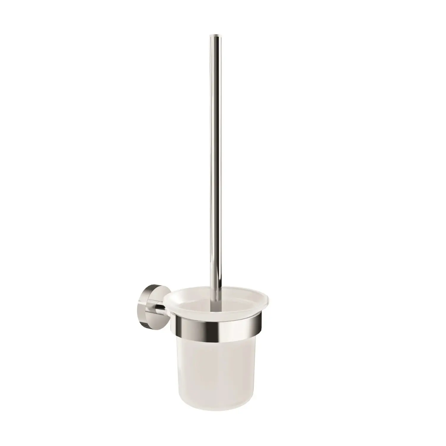 tesa Souprava WC štětky s nástěnným držákem Smooz, chrom, 137 x 97 x 410 mm