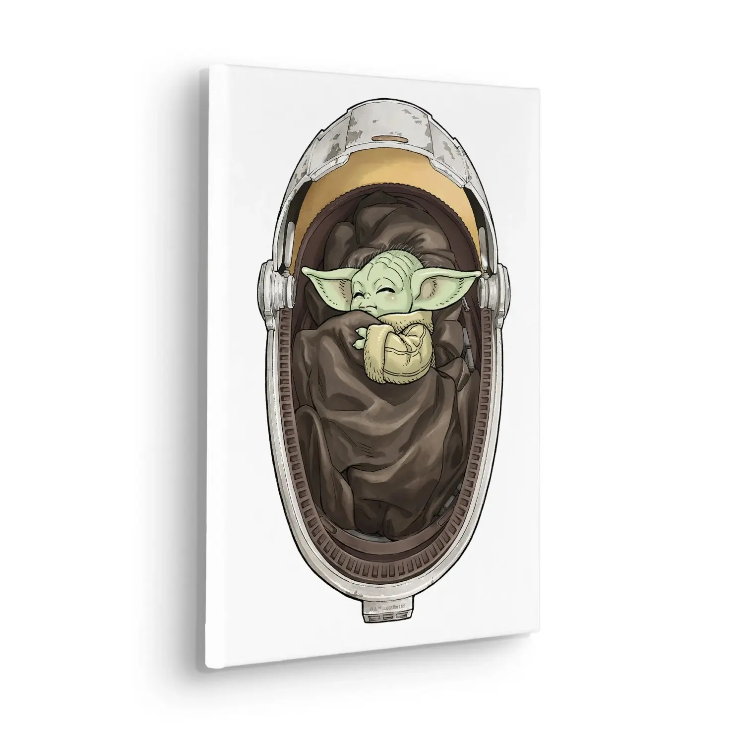 Komar Nástěnný obraz na rámu Star Wars The Mandalorian Grogu Sleeping 30 x 40 cm