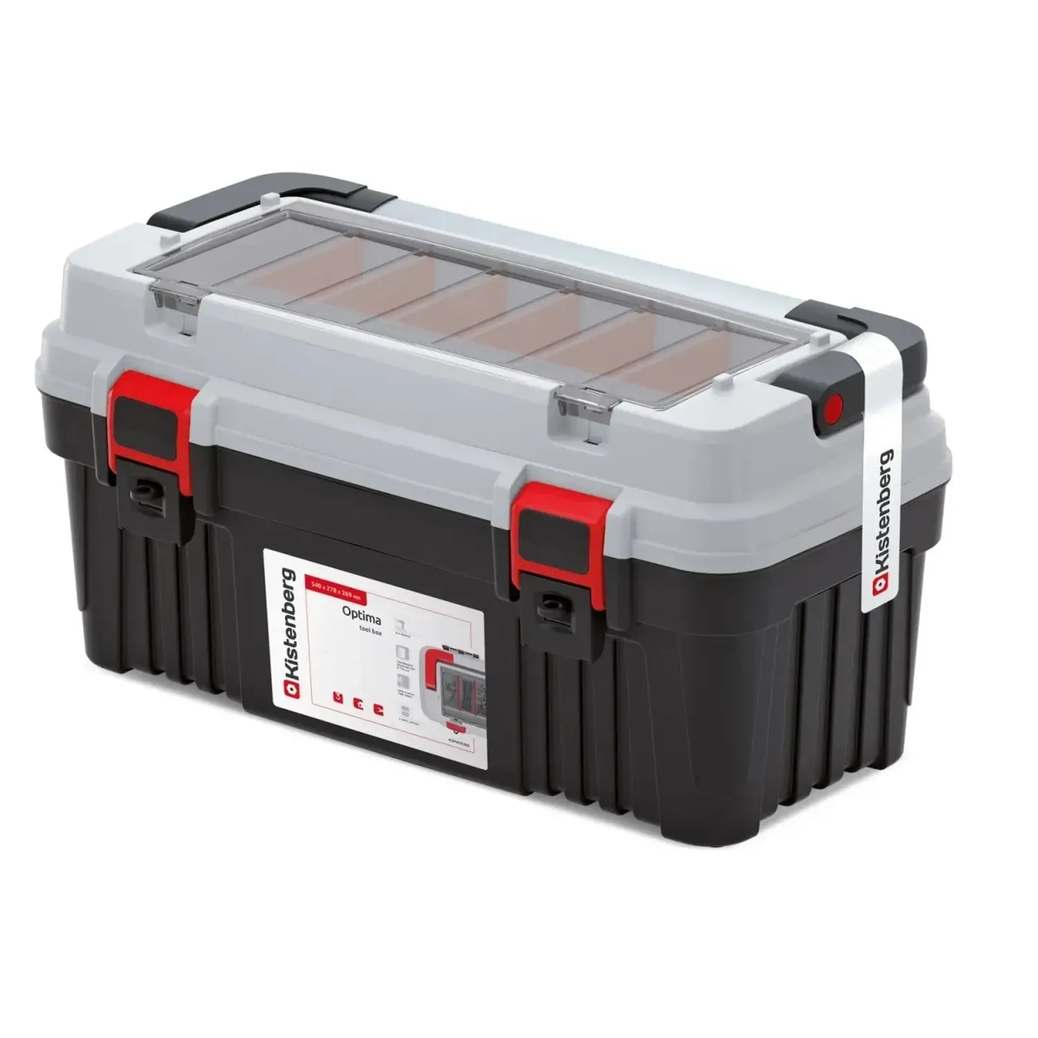 Prosperplast Kufr na nářadí OPTIMMAX VI černo-šedo-červený, varianta 54 cm