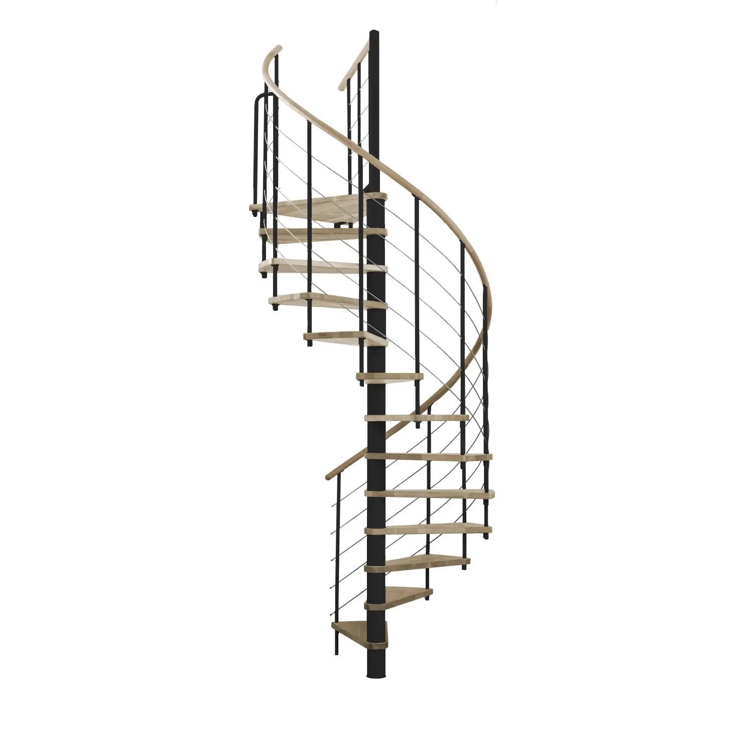 Minka STAIRS Kombinované točité schodiště Venezia dub/černá pr. 160 cm