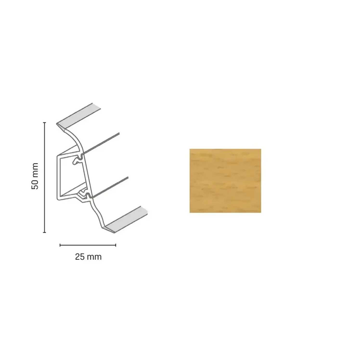 Döllken Profiles Lišta SLK 50 2097 buk corona 50 x 25 x 2500 mm
